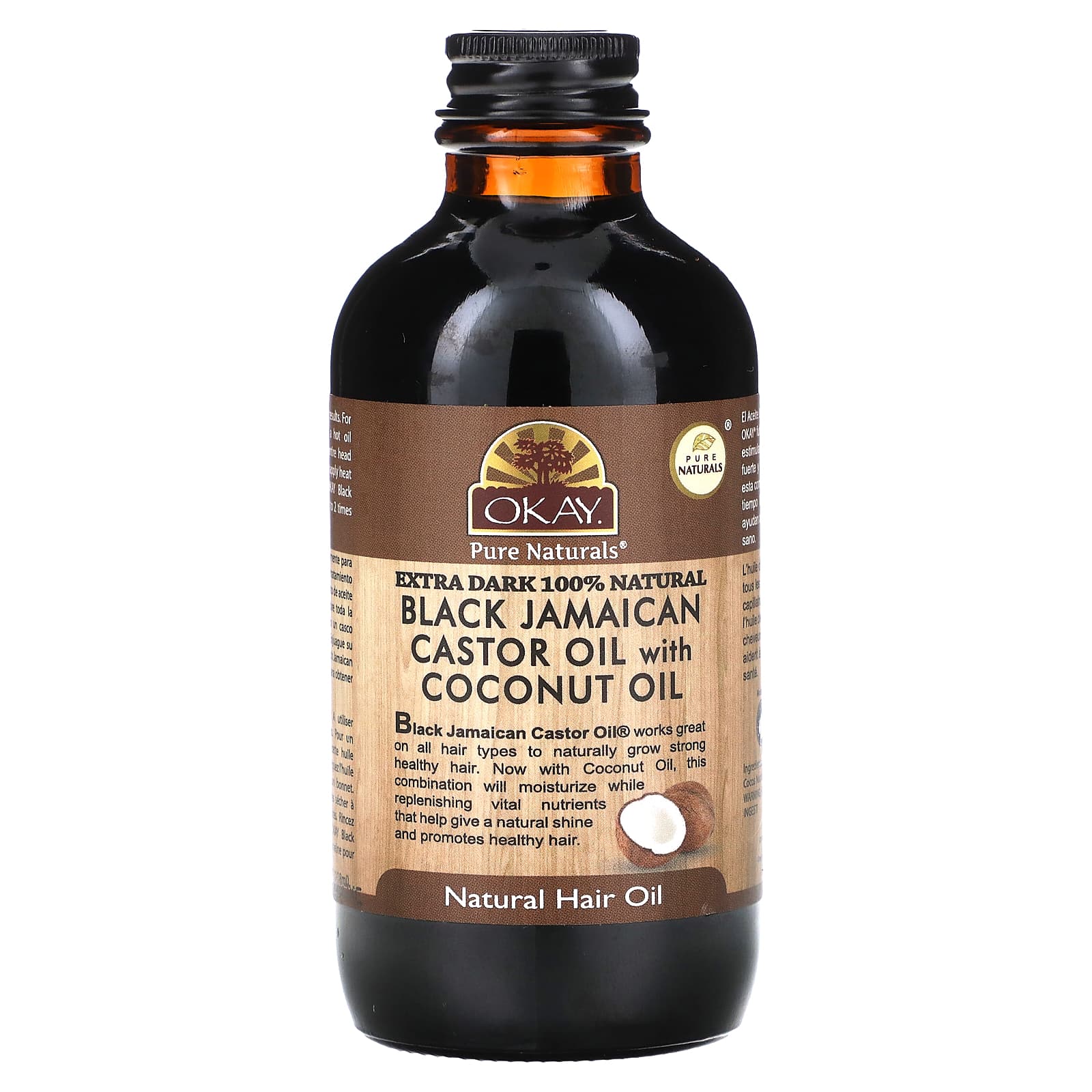 Okay Pure Naturals, Natural Hair Oil, Extra Dark, 4 fl oz (118 ml)