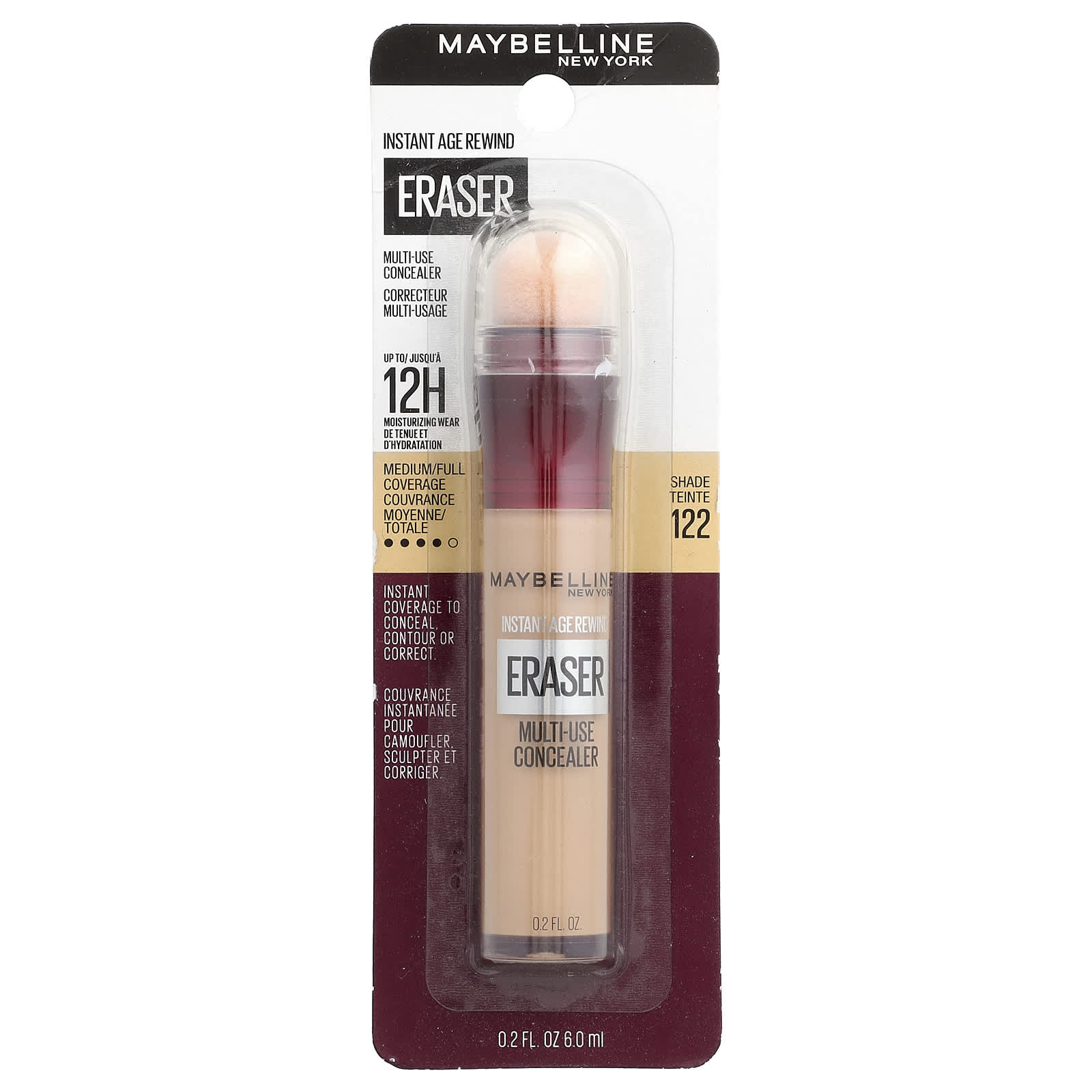 Maybelline, Instant Age Rewind, Eraser, Multi-Use Concealer, 122 Sand, 0.2 fl oz (6 ml)