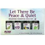 NOW Foods, Solutions, Let There Be Peace & Quiet, Relaxing Essential Oils Kit, 4 Bottles, 1/3 fl oz (10 ml) Each