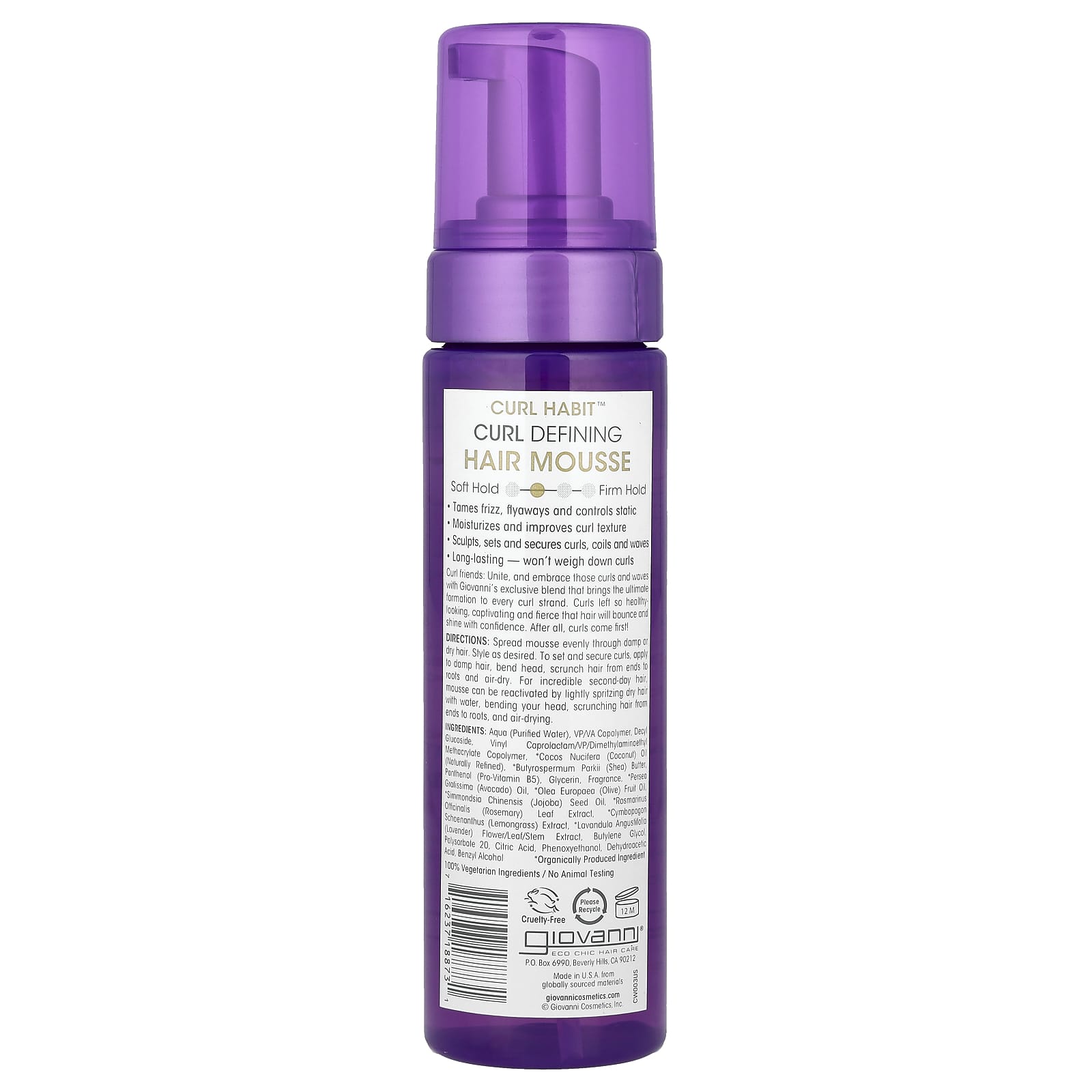 Giovanni, Curl Habit™, Defining Hair Mousse, For All Curl Types and Textured Hair, 7 fl oz (207 ml)