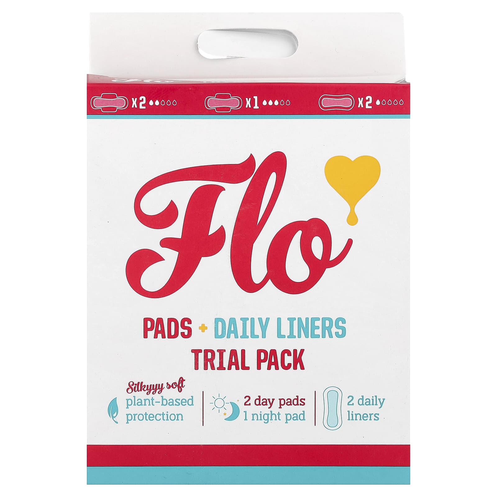 Here We Flo, Pads + Daily Liners Trial Pack, 5 Liners