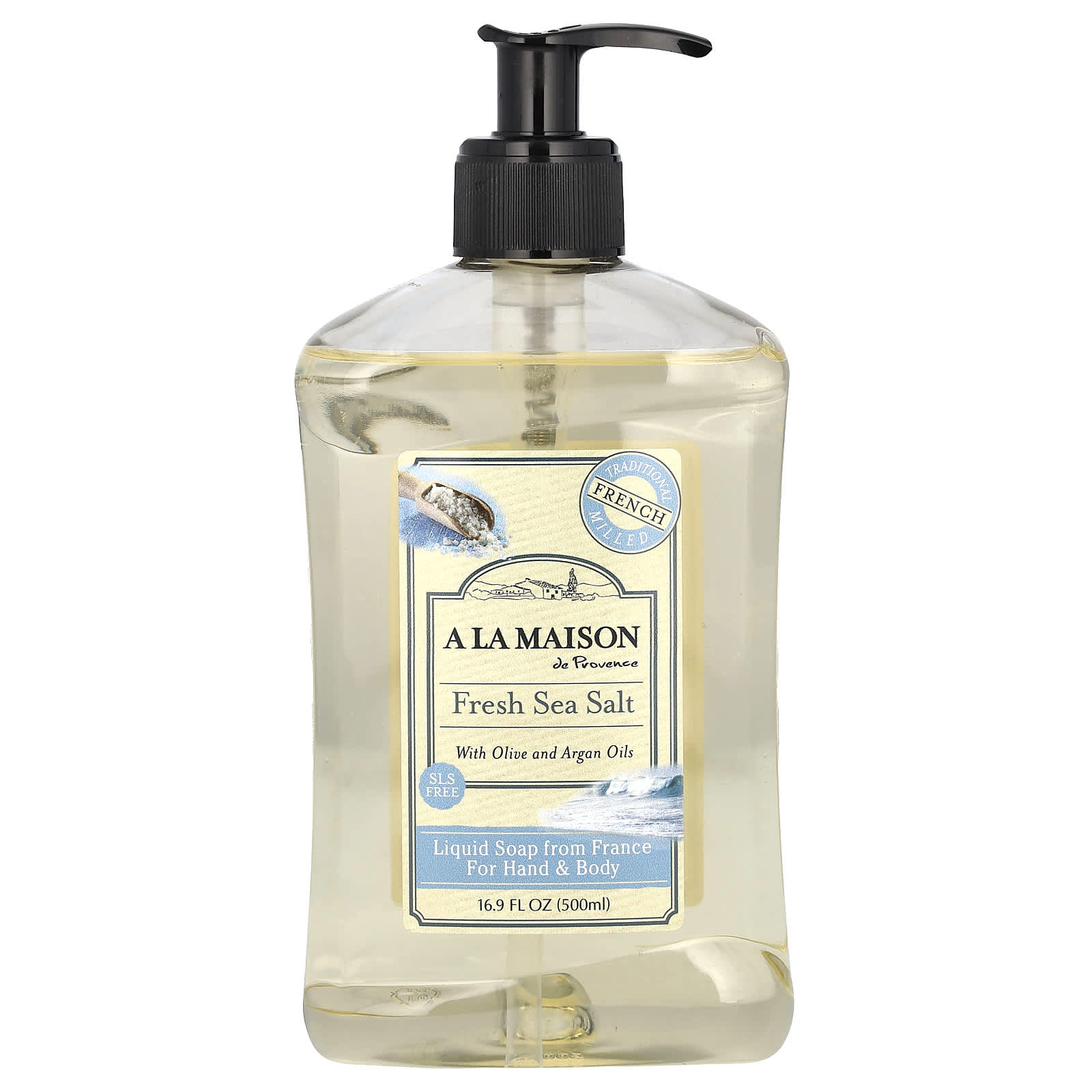 A La Maison de Provence, Liquid Soap For Hand & Body, Fresh Sea Salt, 16.9 fl oz (500 ml)