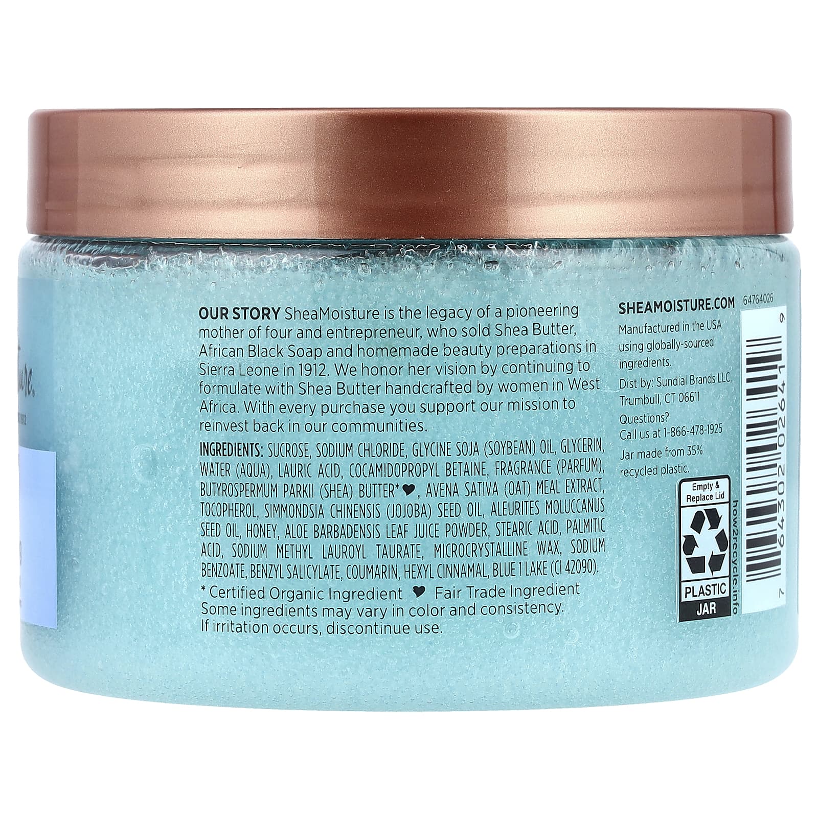SheaMoisture, Smooth & Exfoliating Shea Sugar Scrub, Manuka Honey & Oatmeal, 12 oz (340 g)