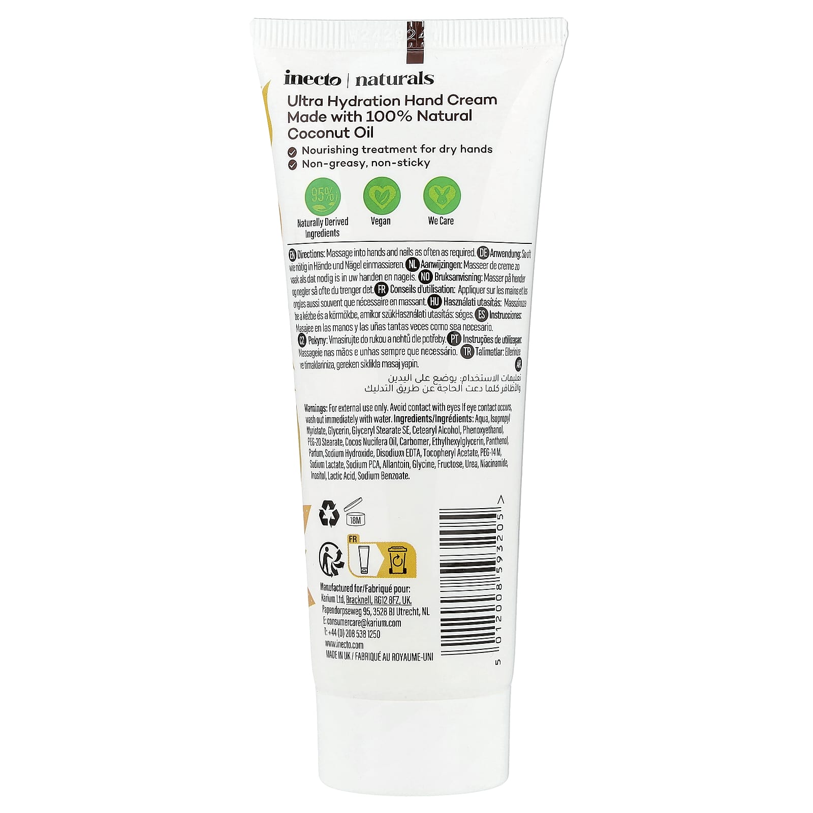 Inecto, Ultra Hydration Hand Cream, For Dry Skin, 2.5 fl oz (75 ml)