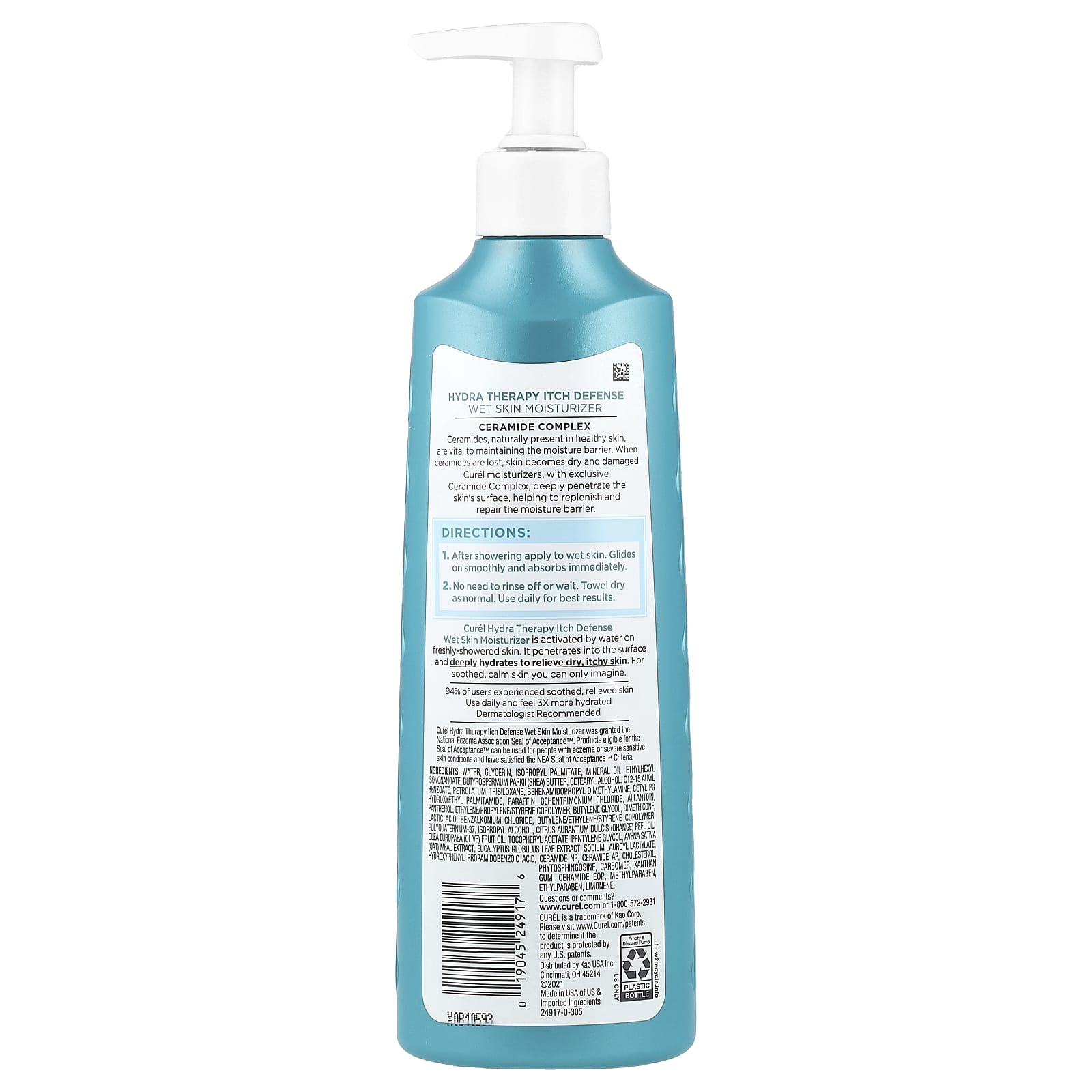 Curel, Hydra Therapy, Wet Skin Moisturizer, Itch Defense, 12 fl oz (354 ml)