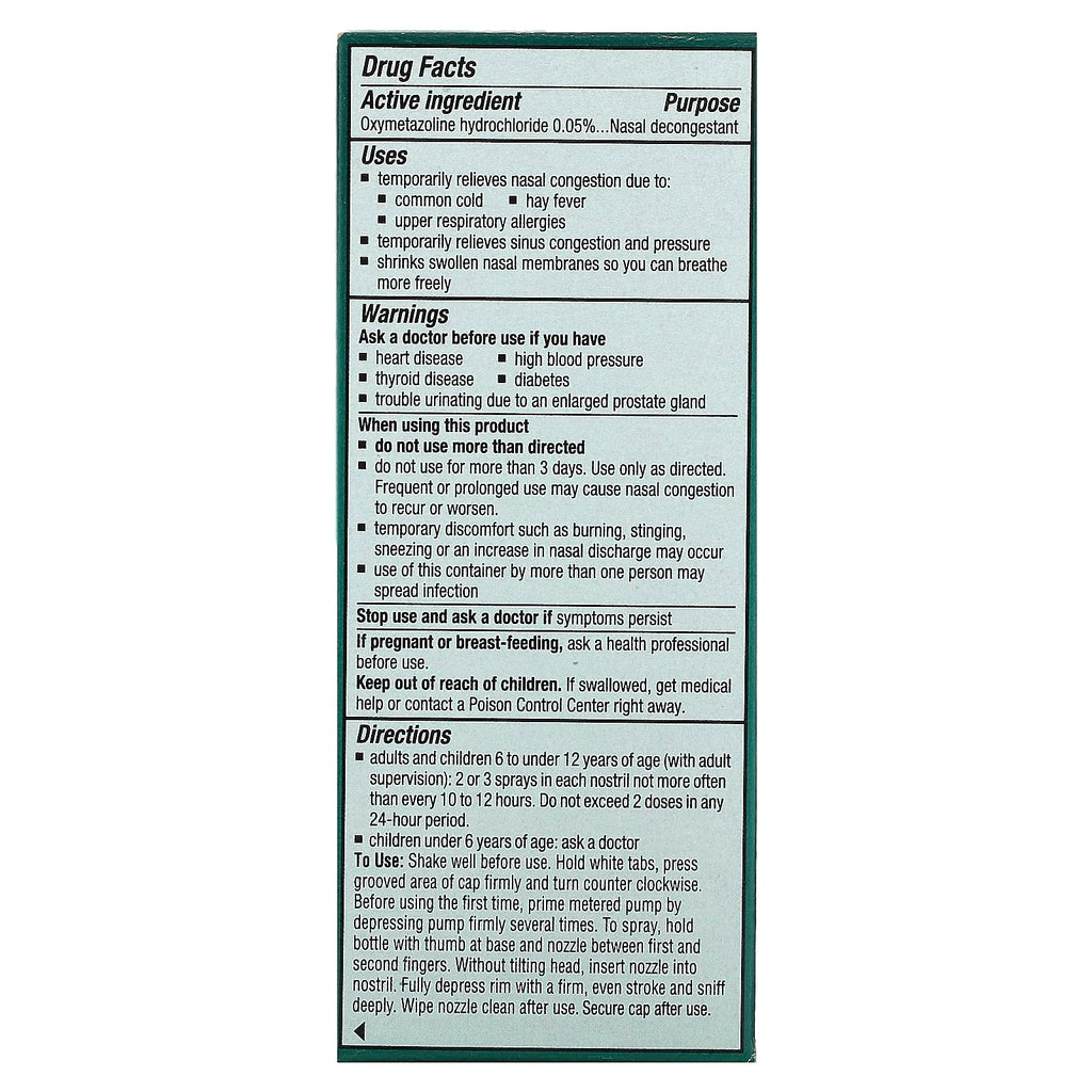 Afrin, No Drip Severe Congestion Pump Mist, 1/2 fl oz (15 ml)