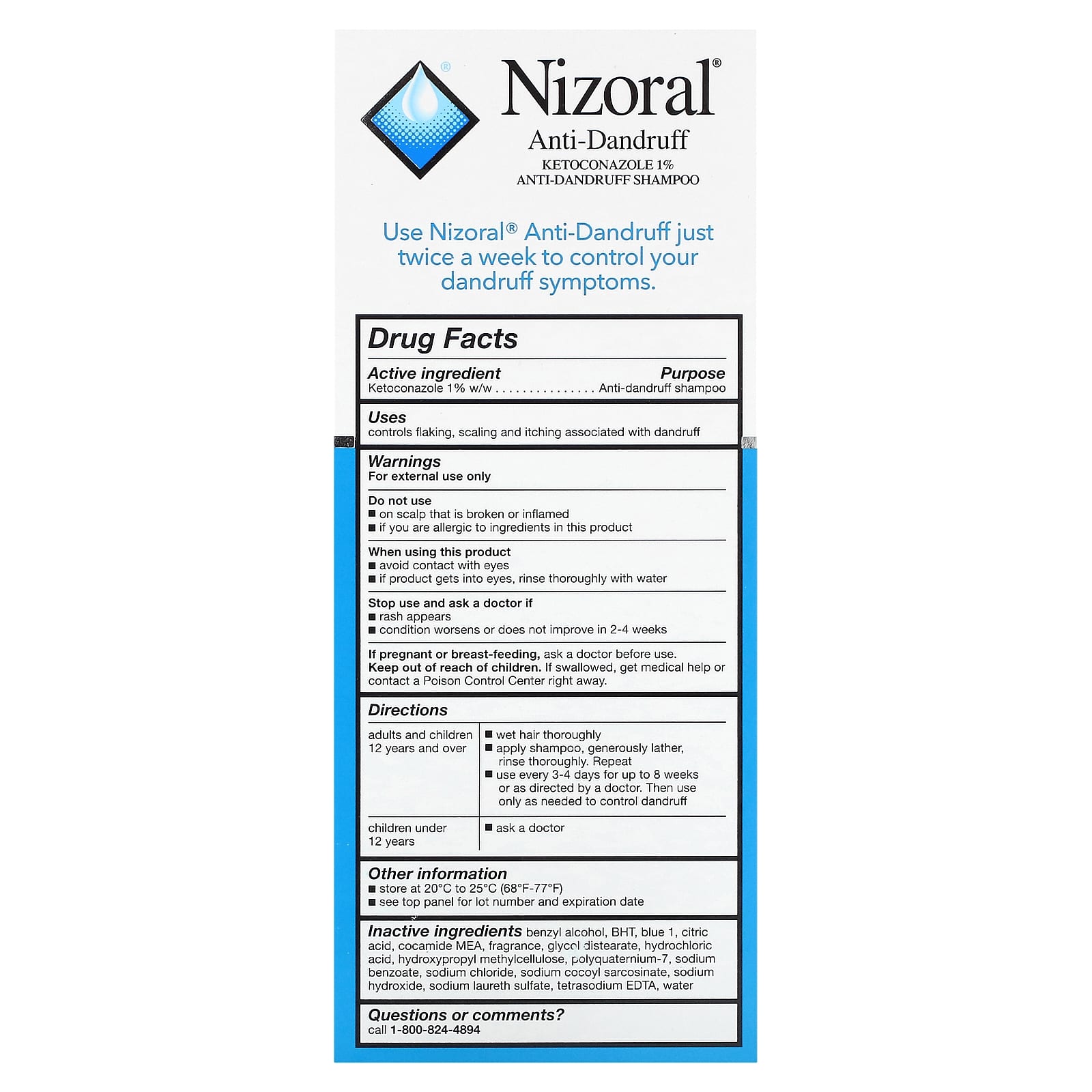 Nizoral, Anti-Dandruff Shampoo, Clean Fresh , 7 fl oz (200 ml)
