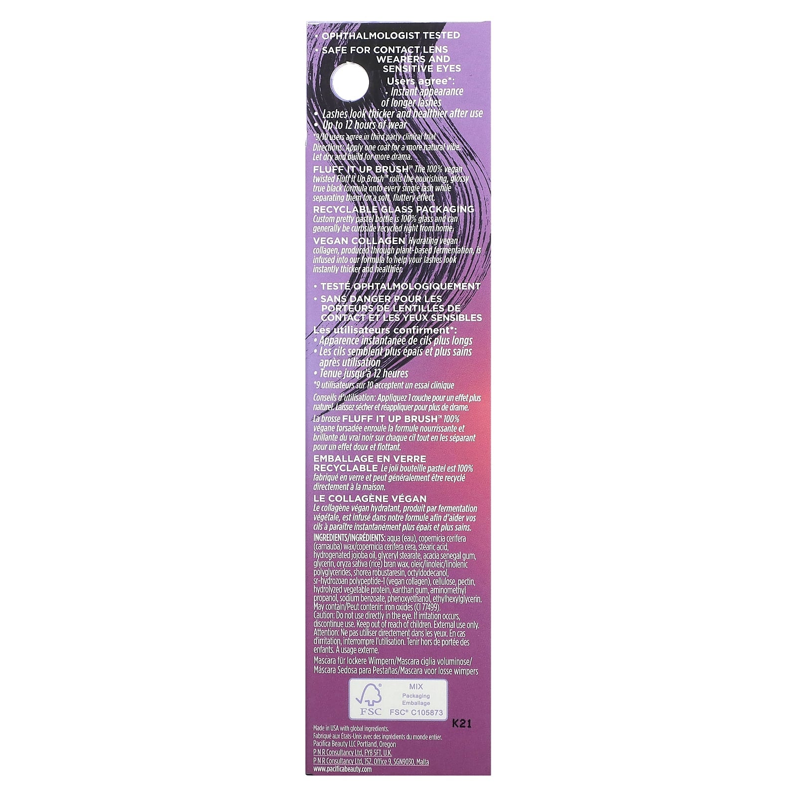 Pacifica, Vegan Collagen Fluffy Lash Mascara, 0.24 oz (7 g)