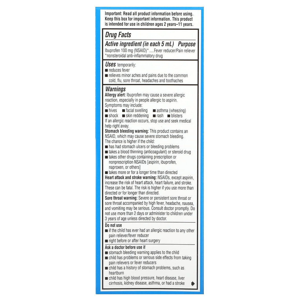 Advil, Children's Advil, Fever, For Ages 2-11 Years, White Grape, 4 fl oz (120 ml)