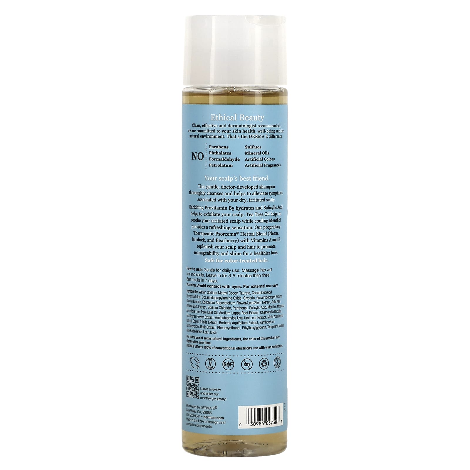 DERMA E, Scalp Relief Shampoo, 10 fl oz (296 ml)