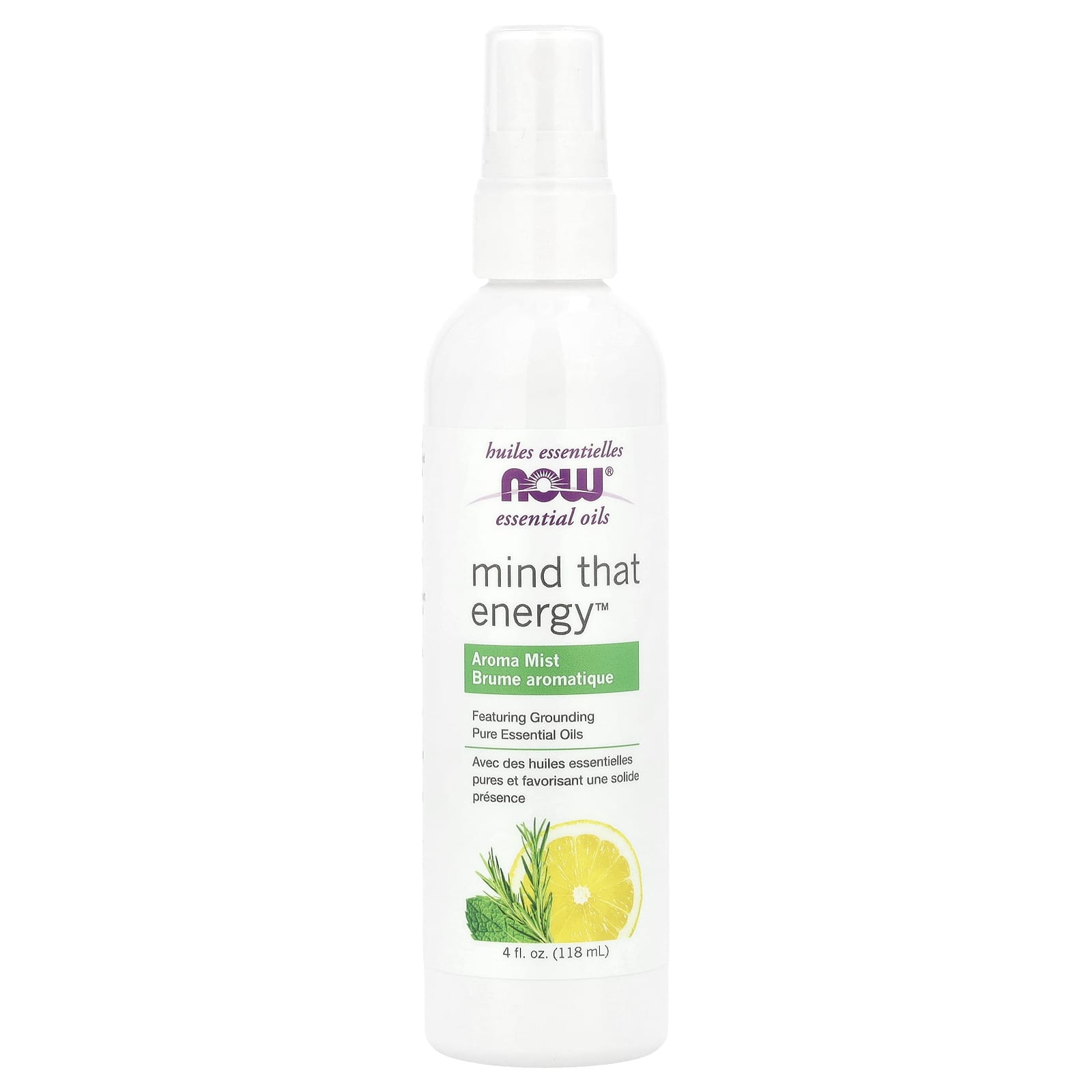 NOW Foods, Essential Oils, Mind That Energy™ Aroma Mist, 4 fl oz (118 ml)