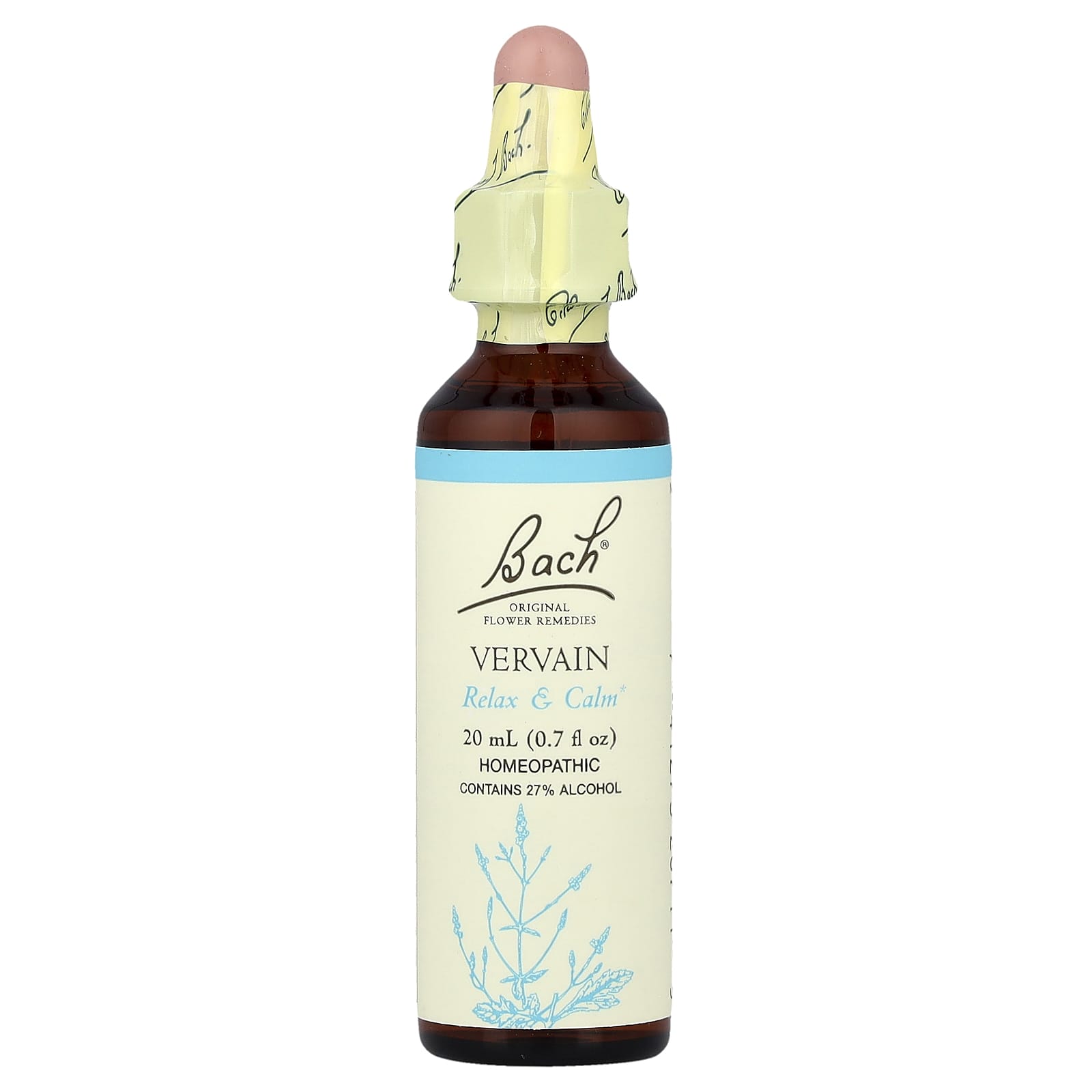 Bach, Original Flower Remedies, Vervain, 0.7 fl oz (20 ml)