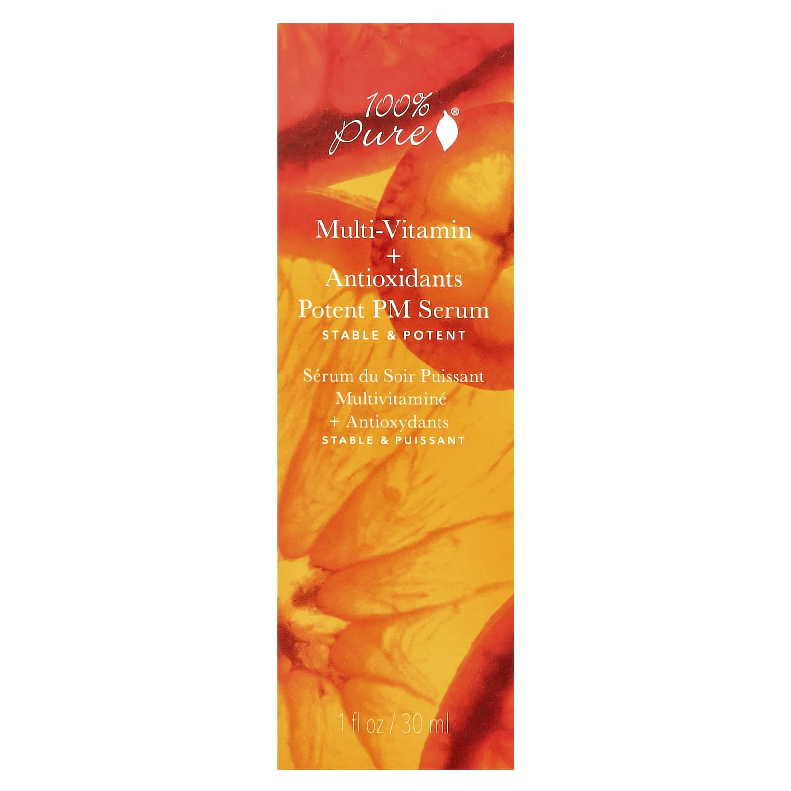 100% PURE, Multi-Vitamin + Antioxidants Potent PM Serum, 1 fl oz (30 ml)