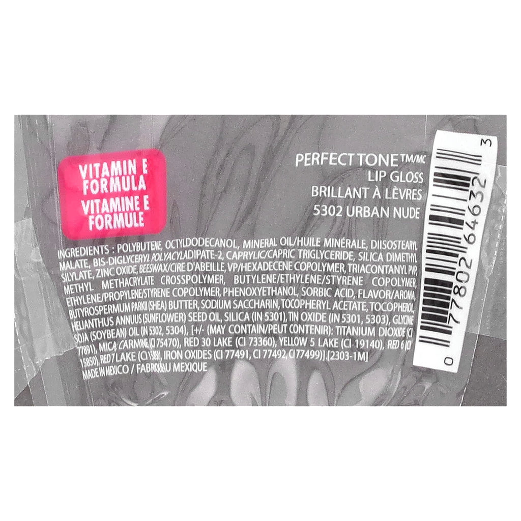 Black Radiance, Perfect Tone, Lip Gloss, 5302 Urban Nude, 0.4 fl oz (11.8 ml)