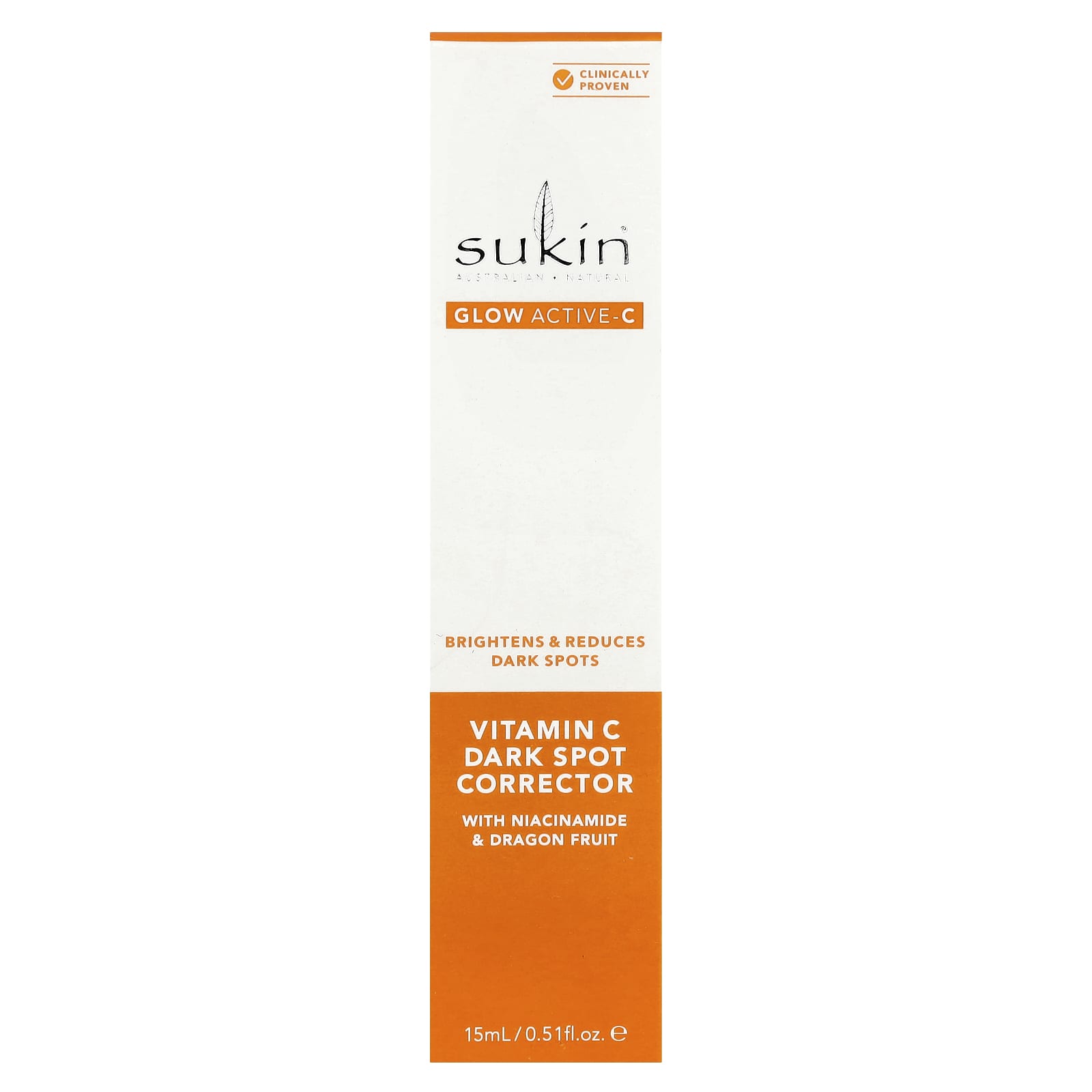 Sukin, Glow Active-C, Vitamin C Dark Spot Corrector, 0.51 fl oz (15 ml)