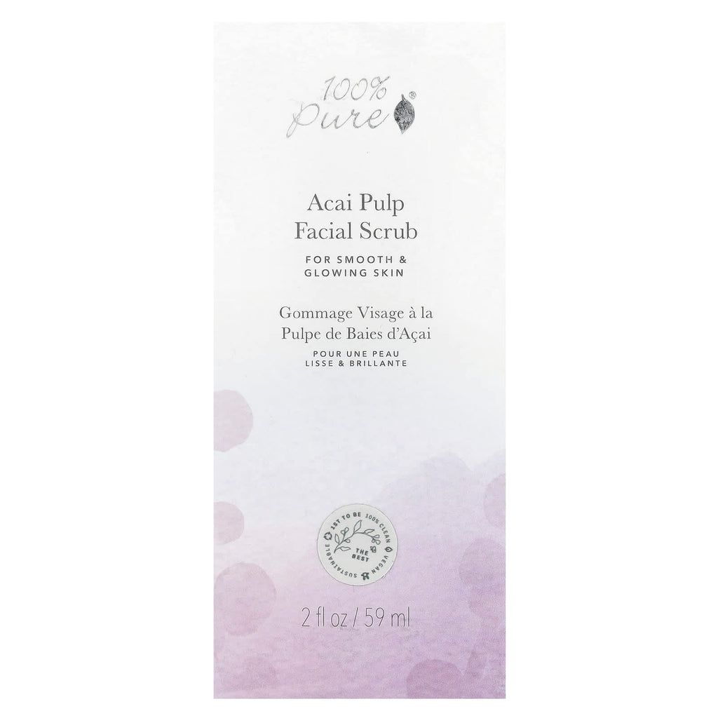 100% PURE, Acai Pulp Facial Scrub, 2 fl oz (59 ml)