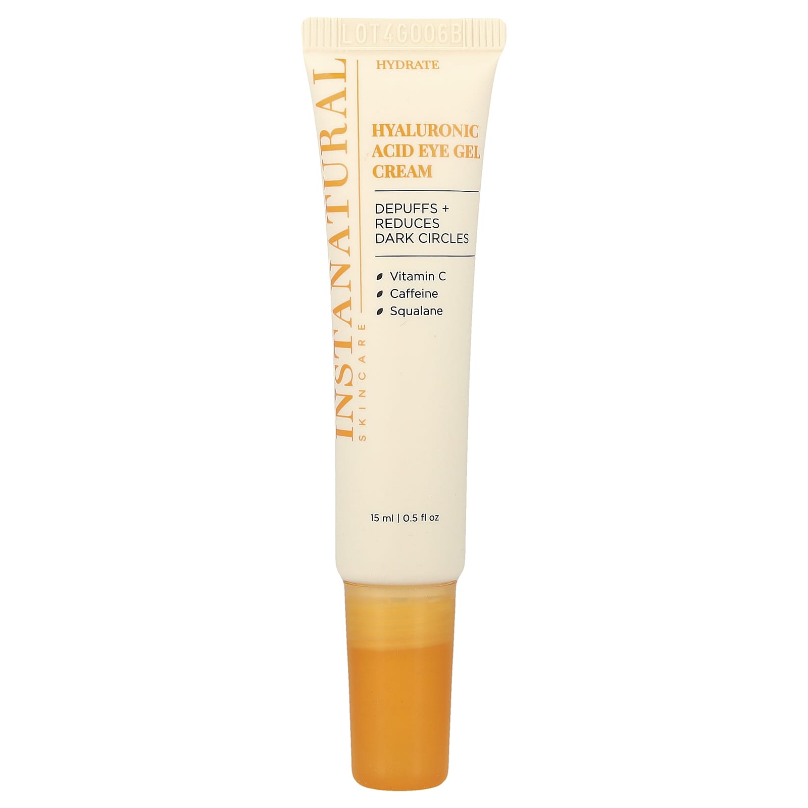 InstaNatural, Hyaluronic Acid Eye Gel Cream, 0.5 fl oz (15 ml)