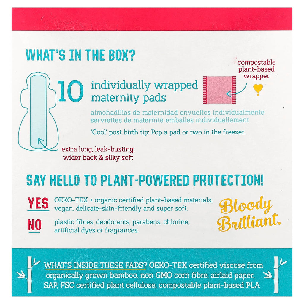 Here We Flo, Maternity Pads, Ultra Heavy, 10 Pads