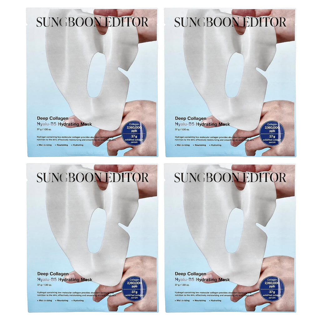 Sungboon Editor, Deep Collagen Hyalu-B5 Hydrating Beauty Mask , 4 Pack, 1.30 oz (37 g) Each