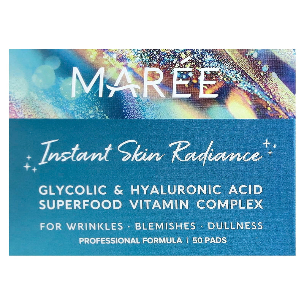 Maree, Daily Exfoliating Pads, Glycolic Acid & Vitamins B3, B5, E, Peach, 50 Pads
