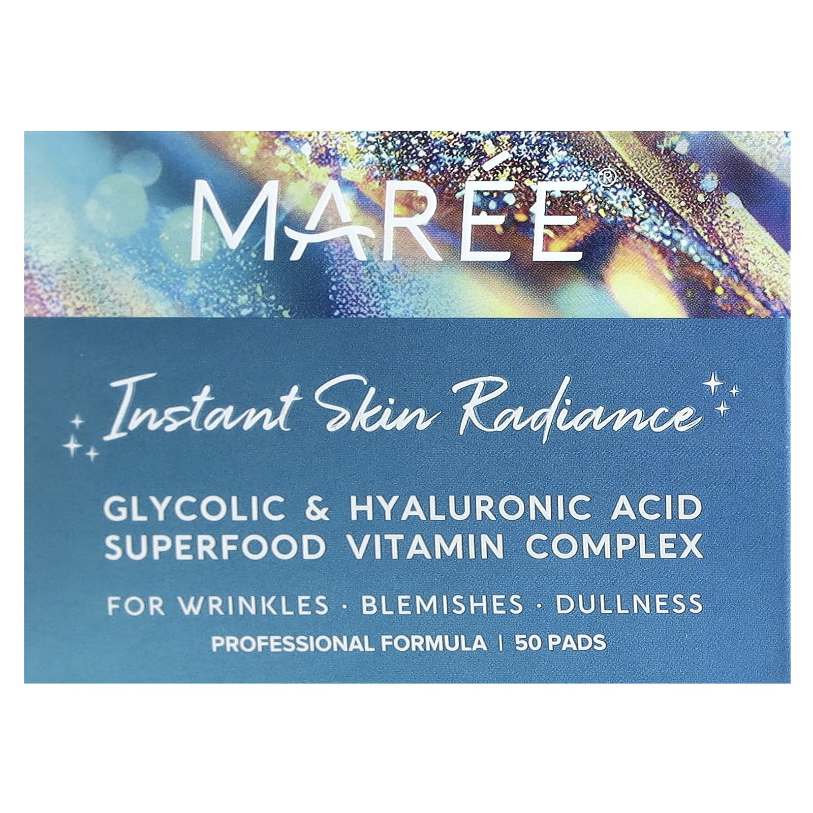 Maree, Daily Exfoliating Pads, Glycolic Acid & Vitamins B3, B5, E, Peach, 50 Pads
