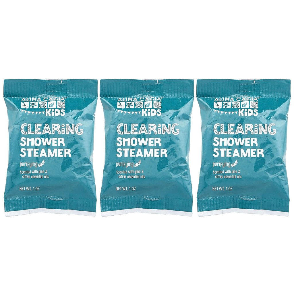 Aura Cacia, Kids, Clearing Shower Steamers, Purifying, 3 Tablets