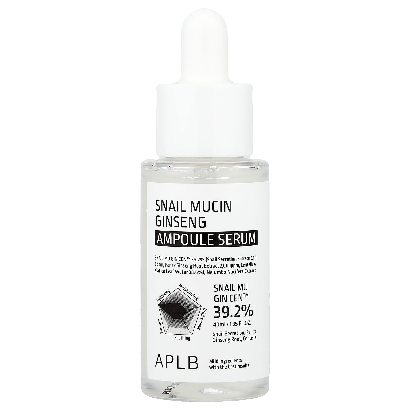 APLB, Snail Mucin Ginseng Ampoule Serum , 1.35 fl oz (40 ml)