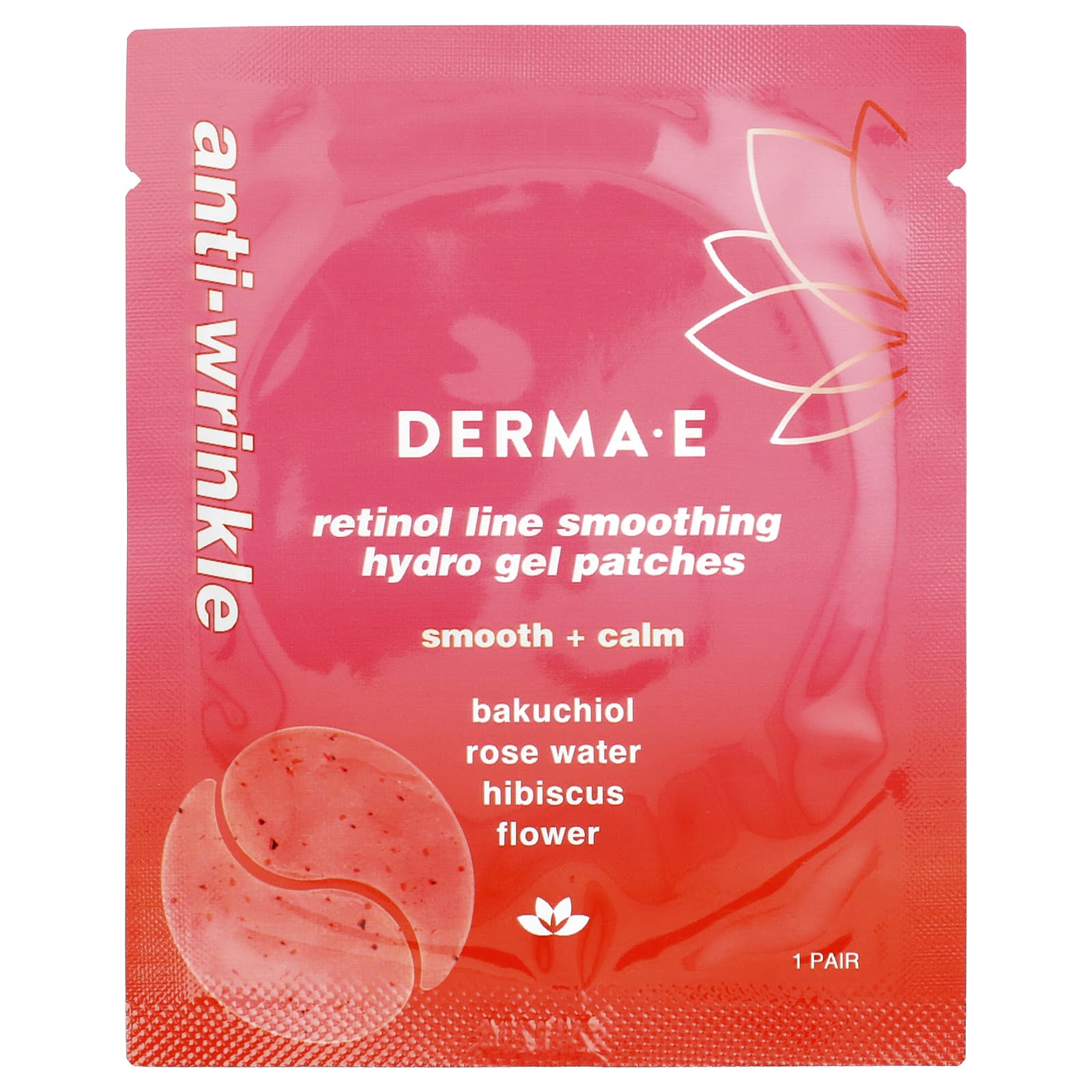 DERMA E, Retinol Line Smoothing Hydro Gel Patches, For All Skin Types, 5 Pack