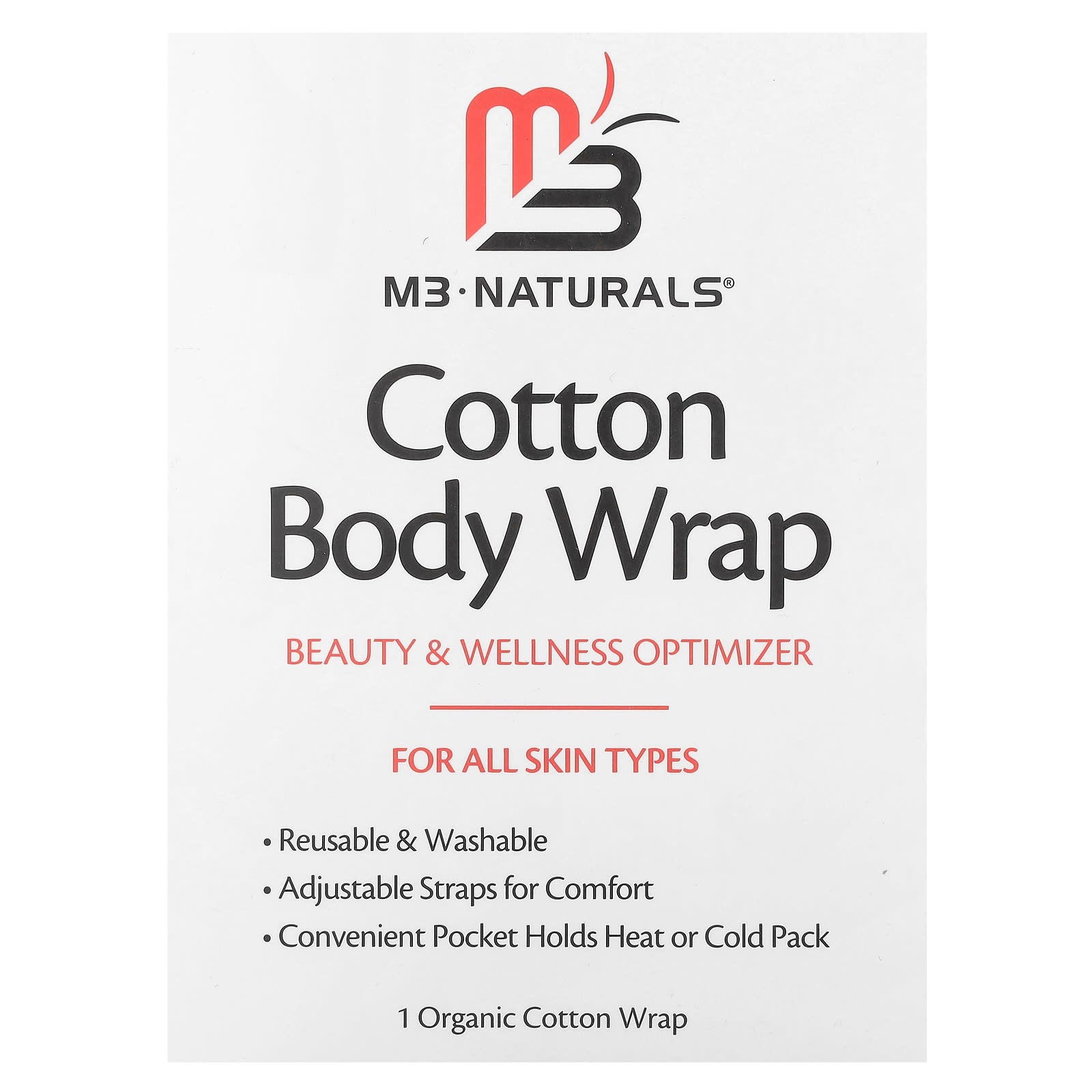 M3 Naturals, Cotton Body Wrap, 1 Organic Cotton Wrap
