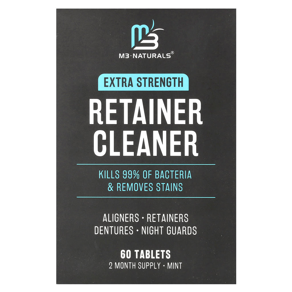 M3 Naturals, Retainer Cleaner, Mint, 60 Tablets