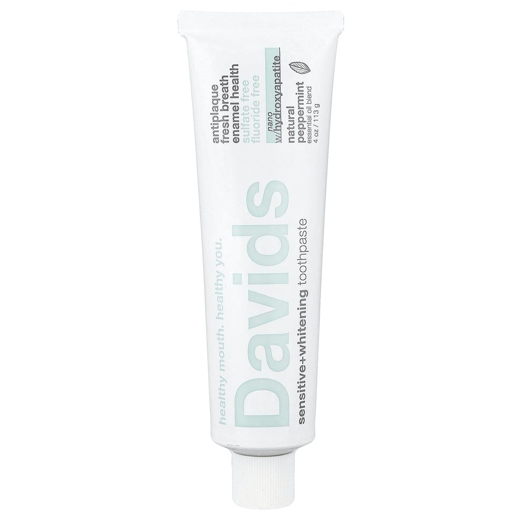 Davids, Hydroxi™, Sensitive + Whitening Toothpaste, Natural Peppermint , 4 oz (113 g)