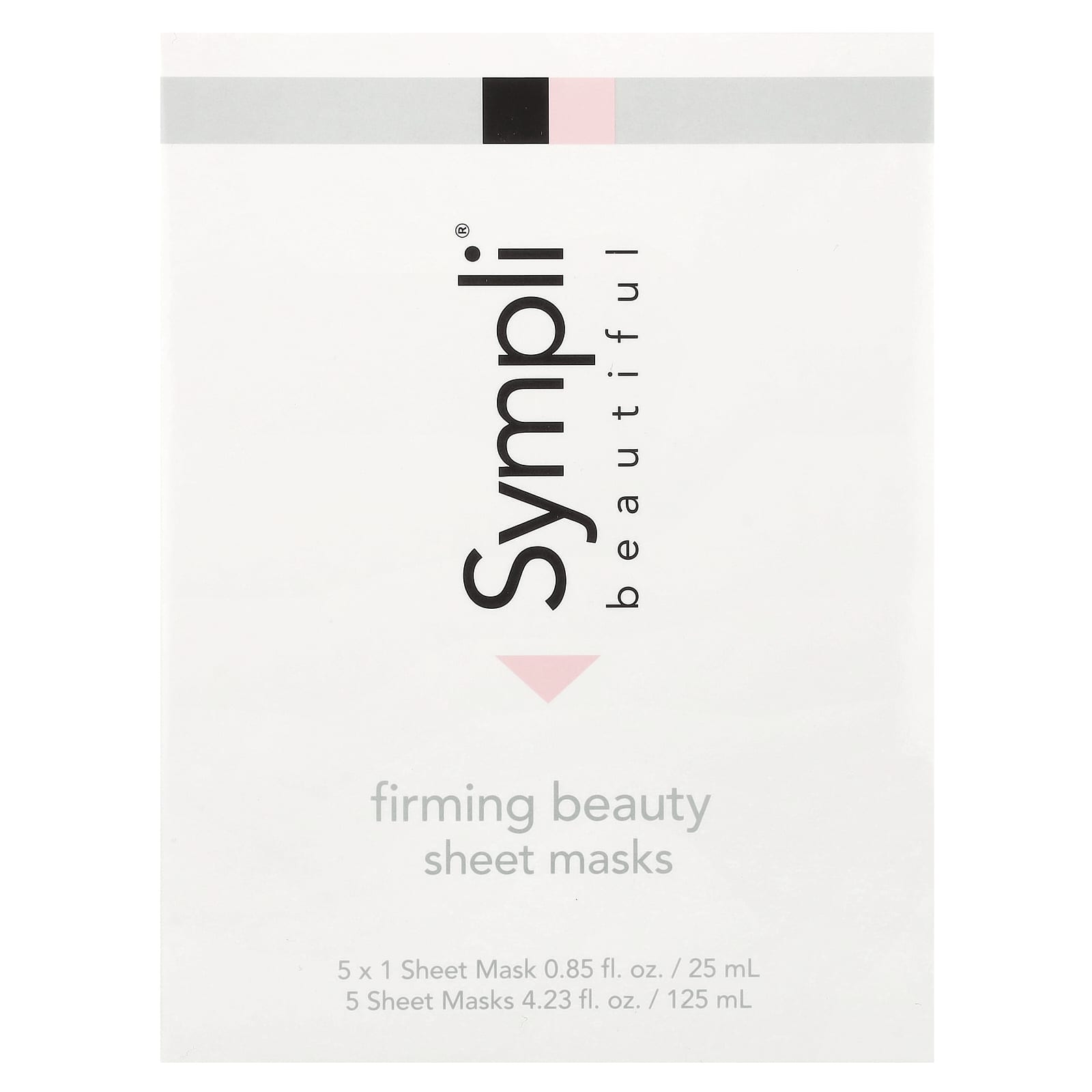 Sympli Beautiful, Firming Beauty Sheet Mask, 5 Sheet Masks, 0.85 fl oz (25 ml) Each