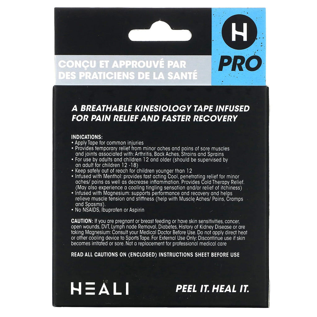 Heali Medical Corp, Breathable Elastic Kinesiology Tape, Blue, 20 Precut Stripes