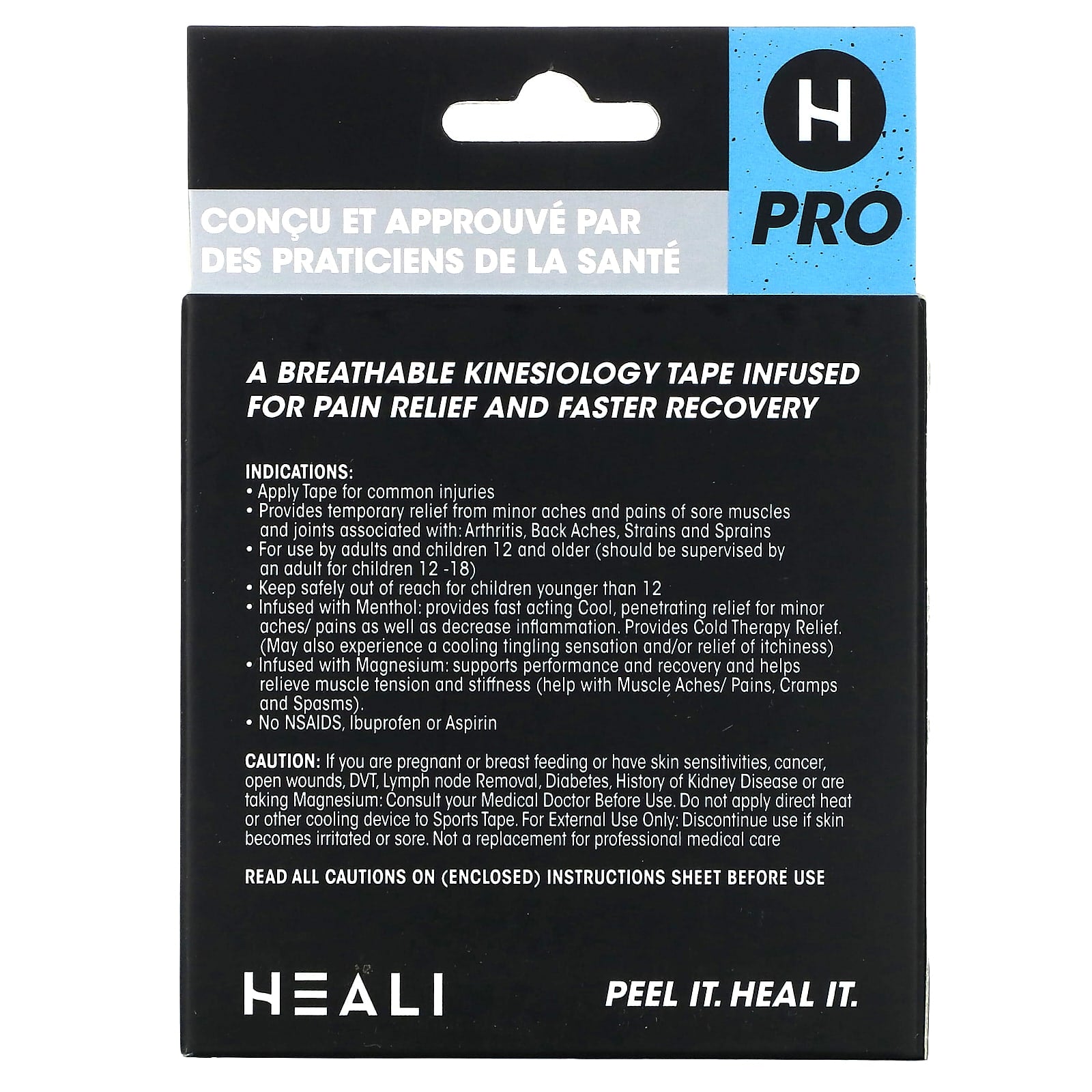 Heali Medical Corp, Breathable Elastic Kinesiology Tape, Blue, 20 Precut Stripes
