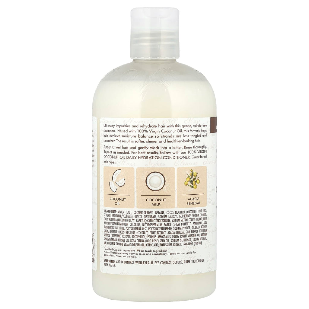 SheaMoisture, 100% Virgin Coconut Oil, Daily Hydration Shampoo, For All Hair Types, 13 fl oz (384 ml)