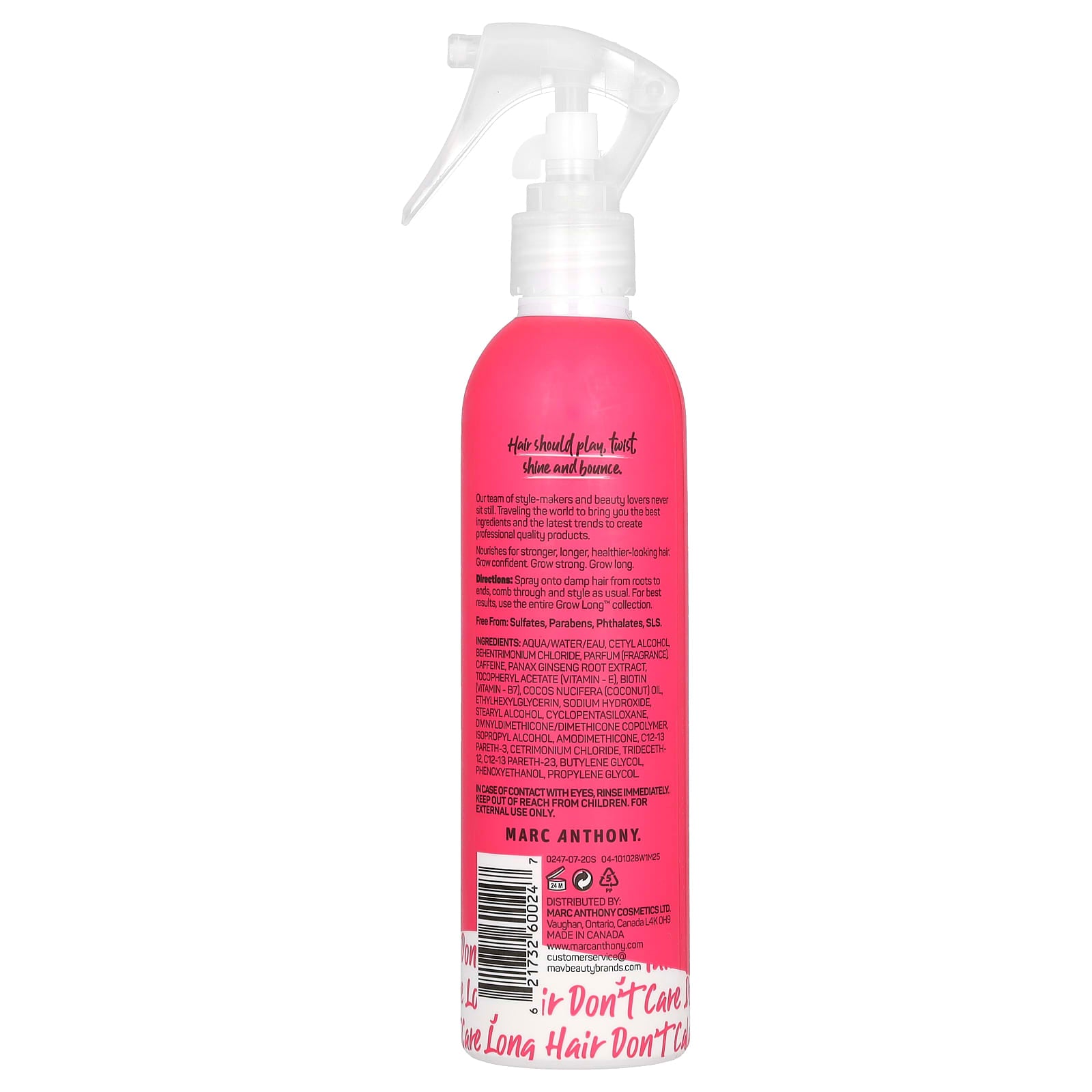 Marc Anthony, Grow Long, Super Fast Strength, Leave-in Conditioner, Caffeine + Ginseng, 8.4 fl oz (250 ml)