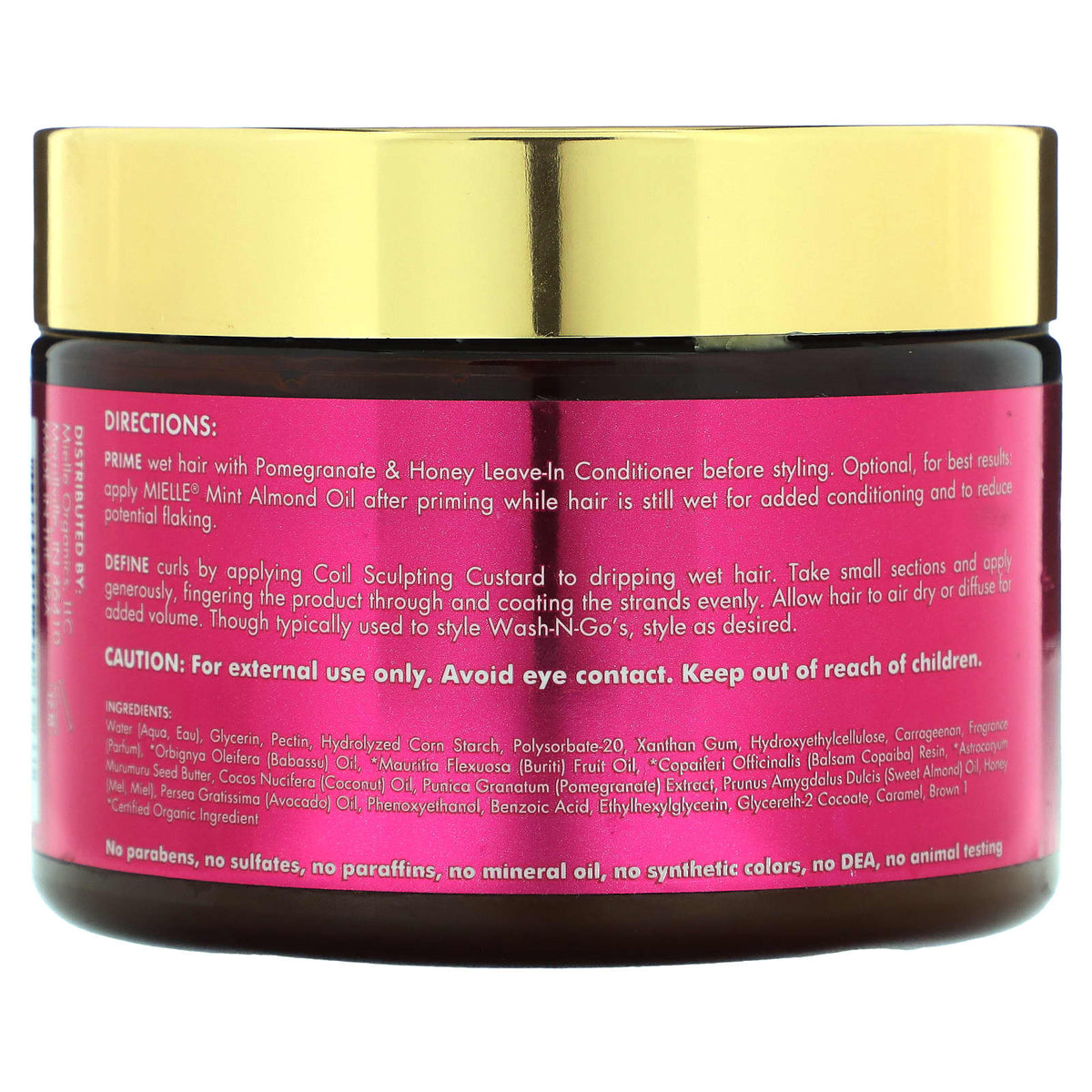 Mielle, Coil Sculpting Custard, Pomegranate & Honey, 12 oz (340 g)