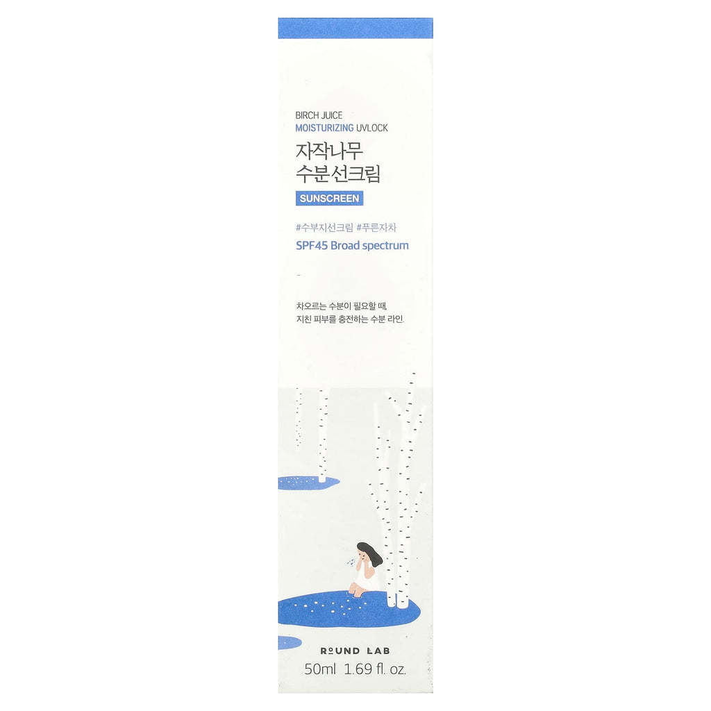 Round Lab, Birch Juice Moisturizing UVLock Sunscreen, SPF 45, 1.69 fl oz (50 ml)