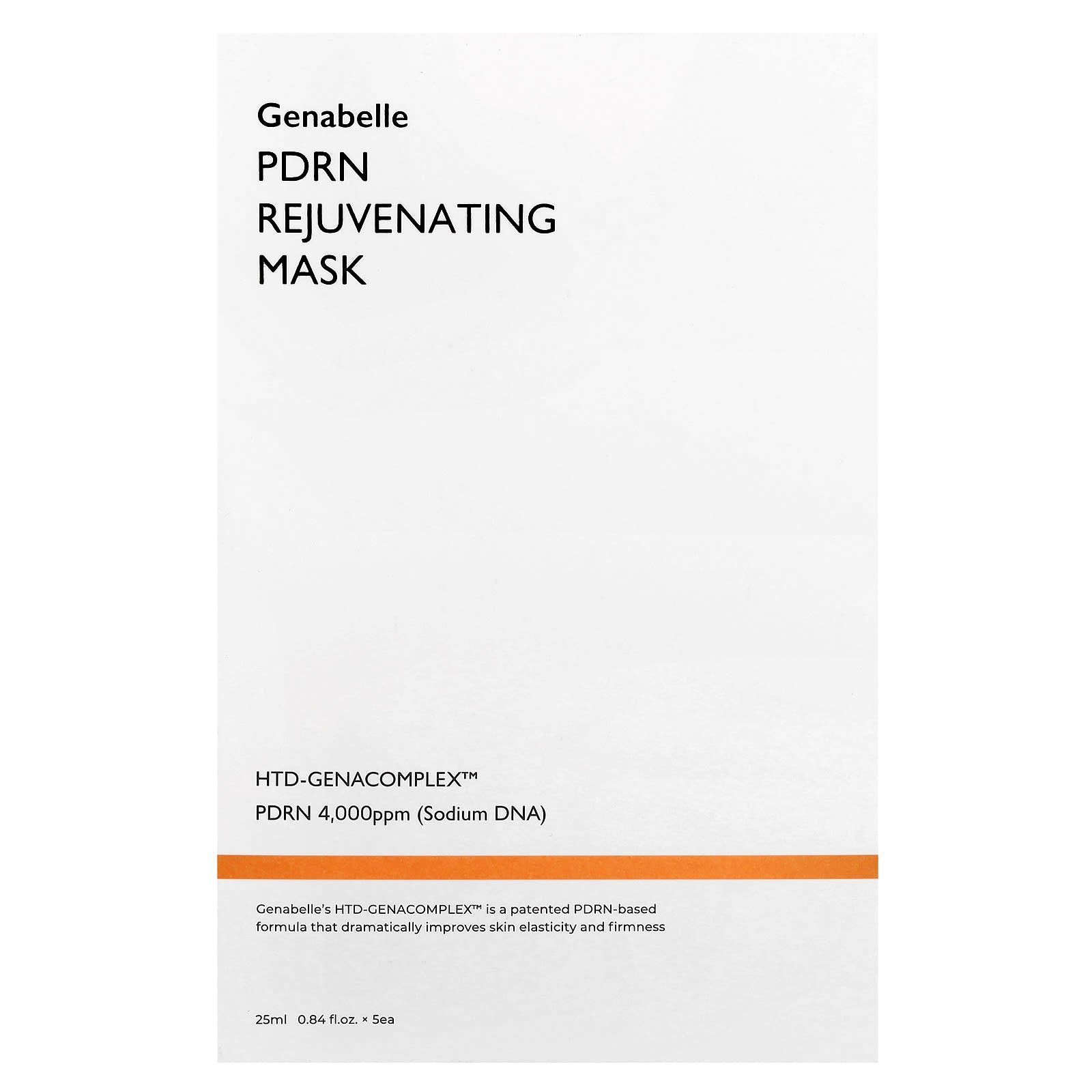 Genabelle, PDRN Rejuvenating Beauty Mask, 5 Sheets, 0.84 fl oz (25 ml) Each