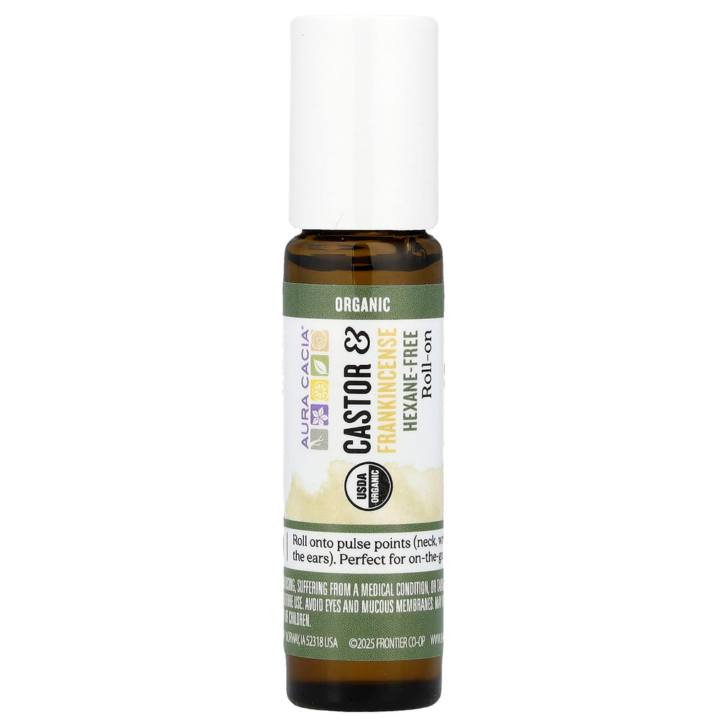 Aura Cacia, Roll-On, Castor & Frankincense, 0.31 fl oz (9.2 ml)
