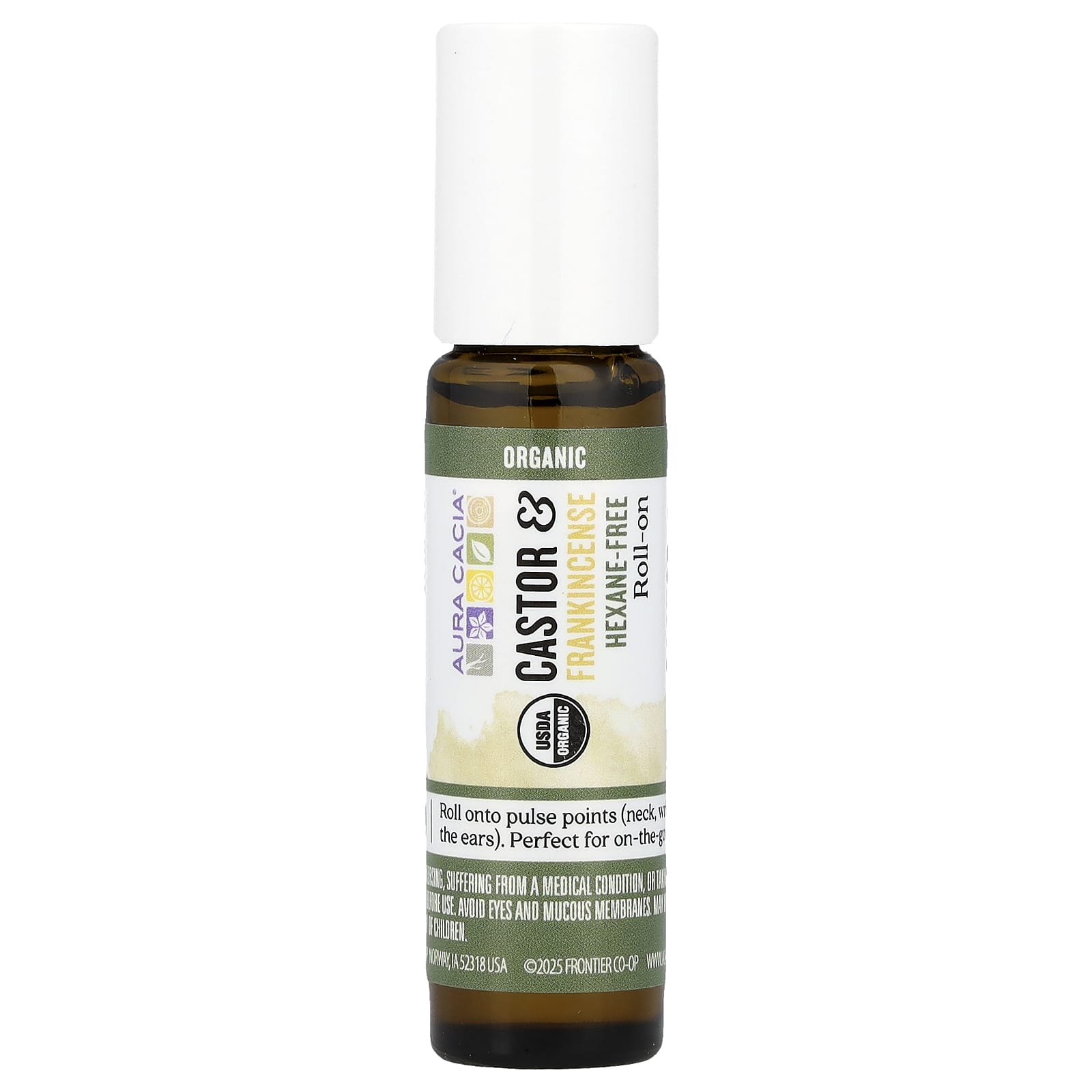 Aura Cacia, Roll-On, Castor & Frankincense, 0.31 fl oz (9.2 ml)