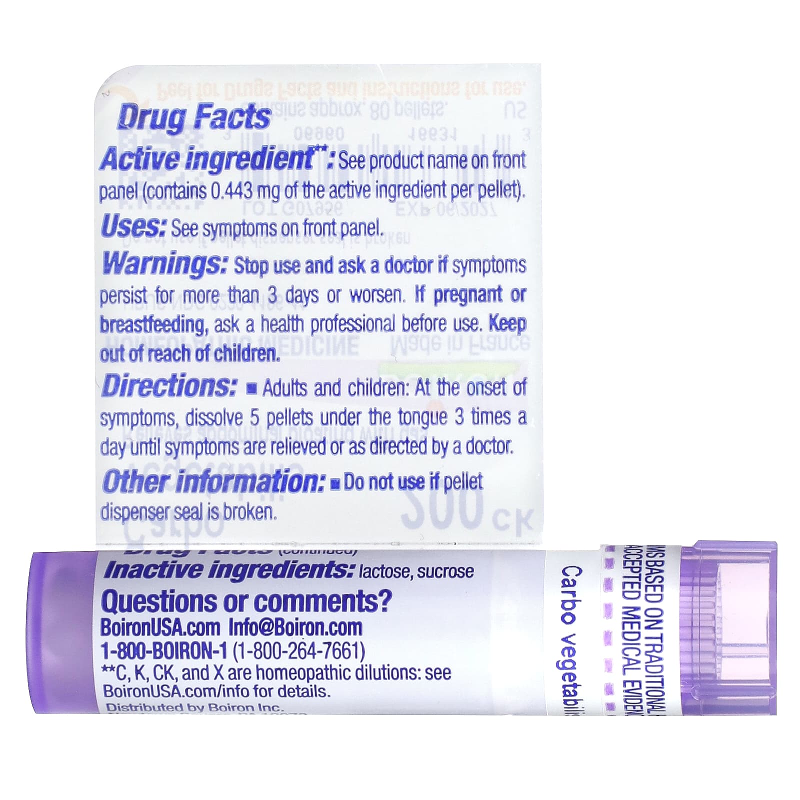 Boiron, Carbo Vegetabilis, 200CK, Bloat & Gas Relief, Approx 80 Pellets