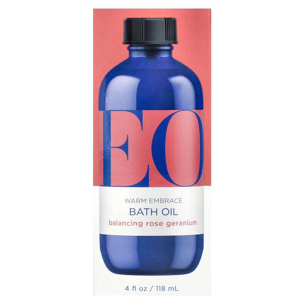 EO Products, Warm Embrace Bath Oil, Balancing Rose Geranium, 4 fl oz (118 ml)