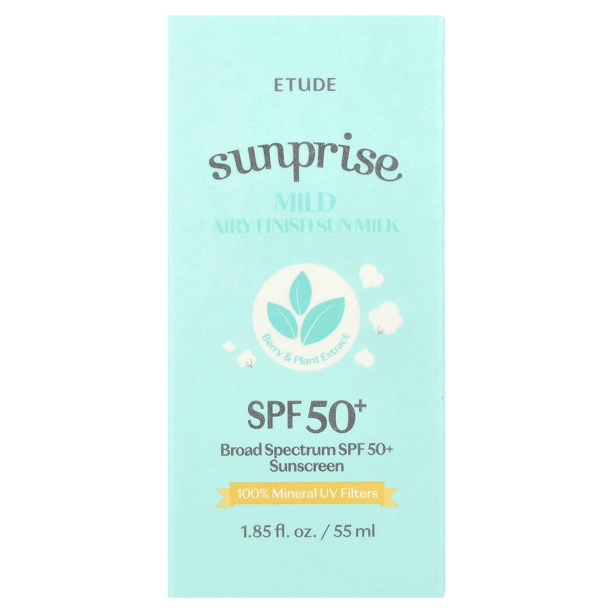 ETUDE, Sunprise, Mild Airy Finish Sun Milk, SPF 50+, 1.85 fl oz (55 ml)