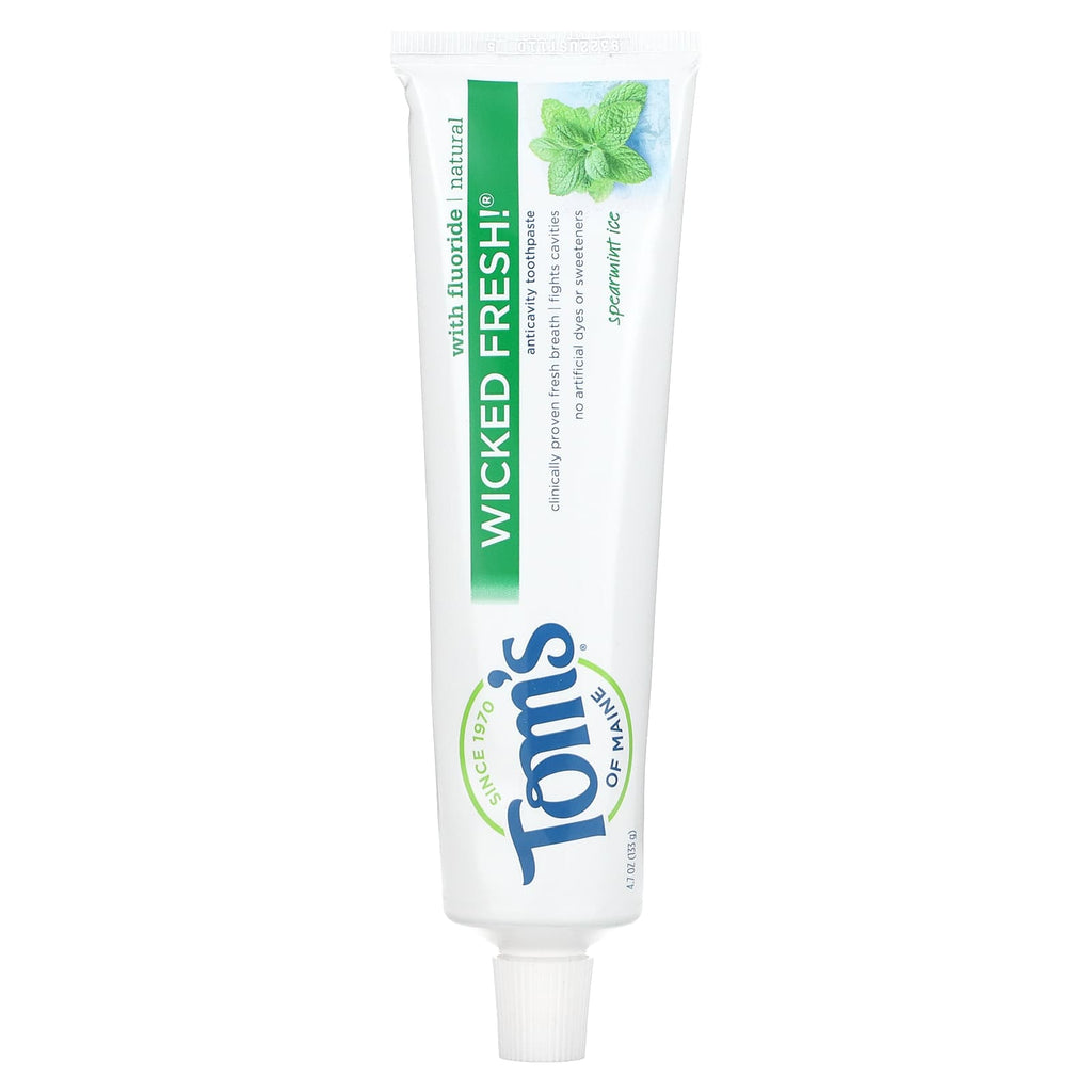 Tom's of Maine, Wicked Fresh!, Natural Anticavity Toothpaste with Fluoride, Spearmint Ice, 4.7 oz (133 g)
