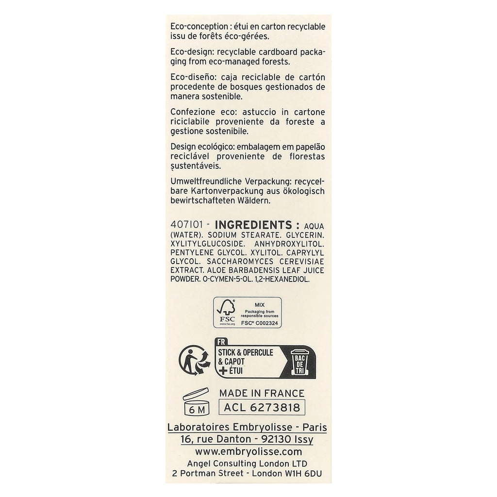Embryolisse, Radiant Eye, Express Cooling and Refreshing Eye Care Stick, 0.15 oz (4.5 g)