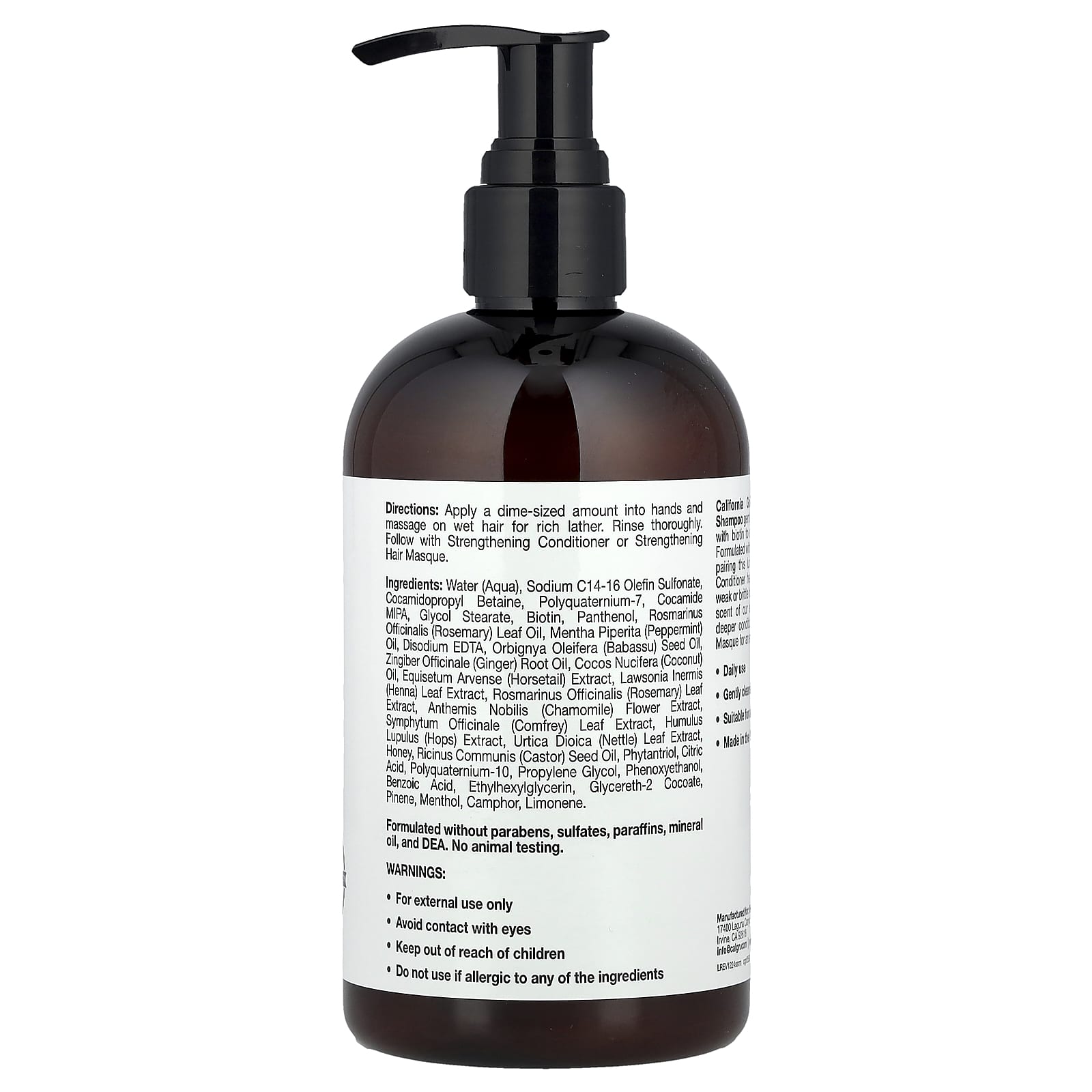 California Gold Nutrition, Strengthening Shampoo, Biotin, Rosemary Mint, 12 fl oz (355 ml)
