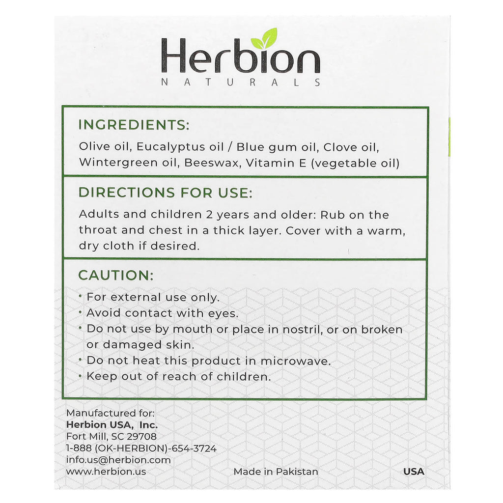 Herbion Naturals, All Natural Chest Rub, 3.53 oz (100 g)