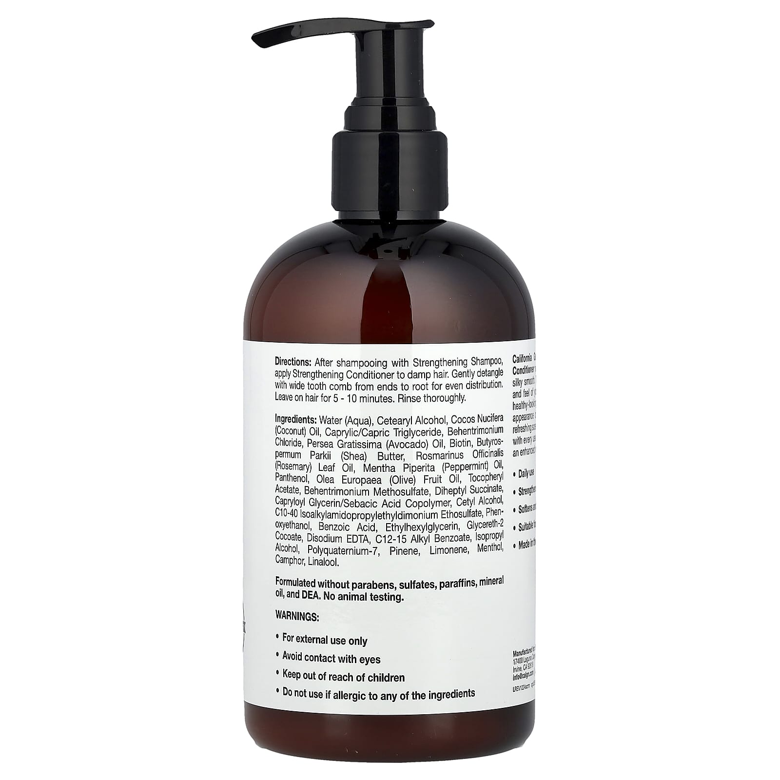 California Gold Nutrition, Strengthening Conditioner, Biotin, Rosemary Mint, 12 fl oz (355 ml)