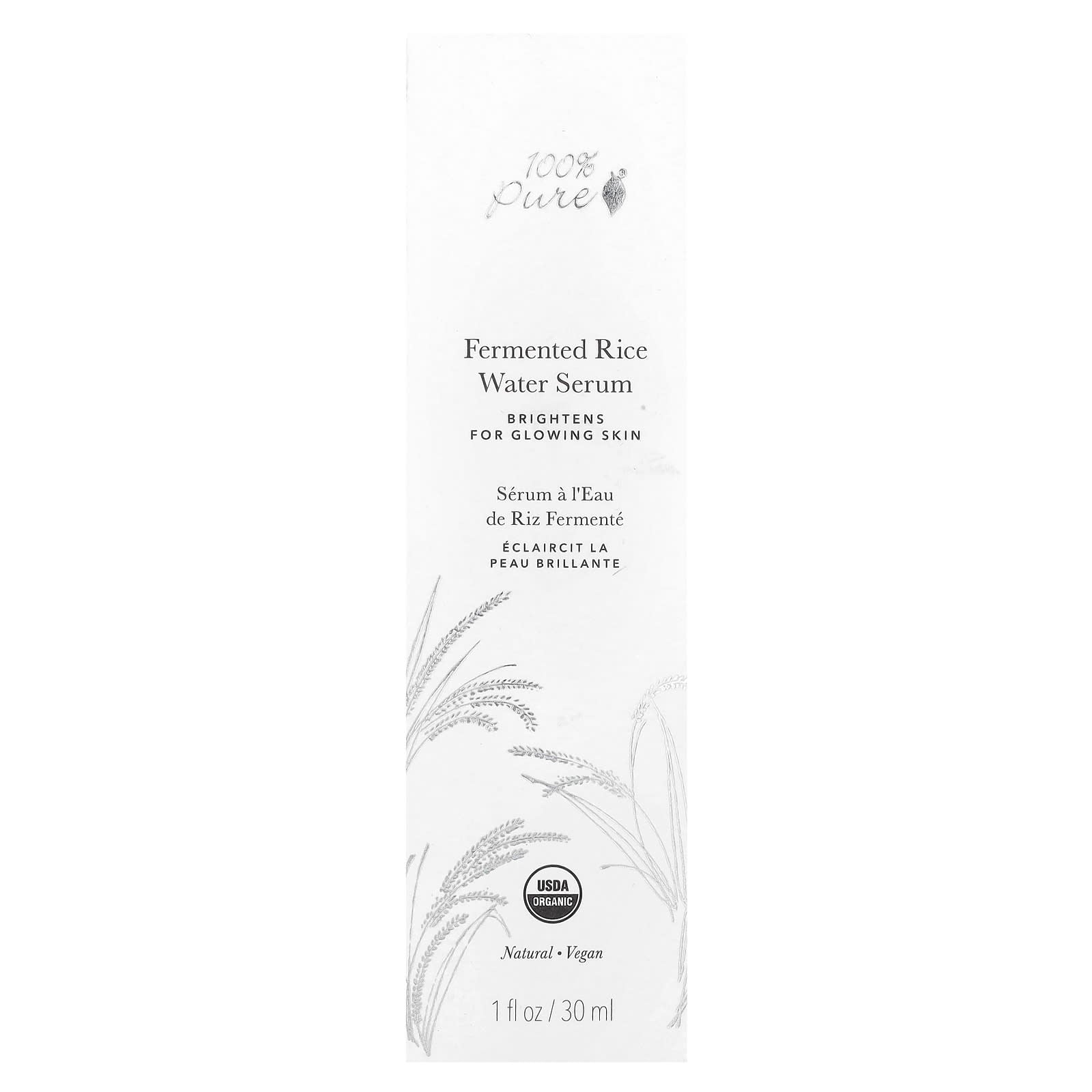 100% PURE, Fermented Rice Water Serum, 1 fl oz (30 ml)